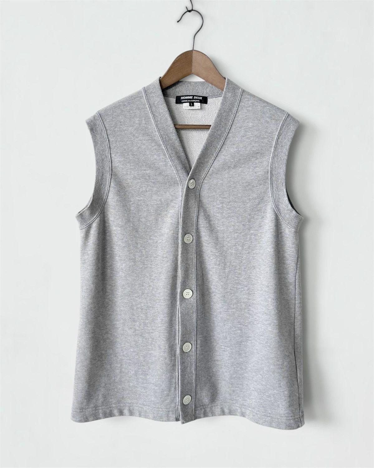 Comme des Garcons Homme Deux COMME des GARÇONS SLEEVELESS CARDIGAN SHIRT Size US L / EU 52-54 / 3 - 5 Thumbnail