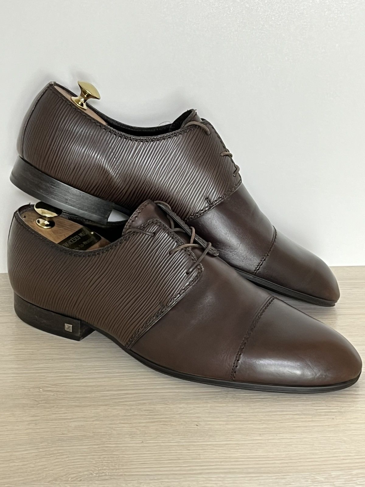 Louis Vuitton Louis Vuitton Epi Leather Cap Toe Derby Shoes Brown Size 10 Size US 10 / EU 43 - 1 Thumbnail