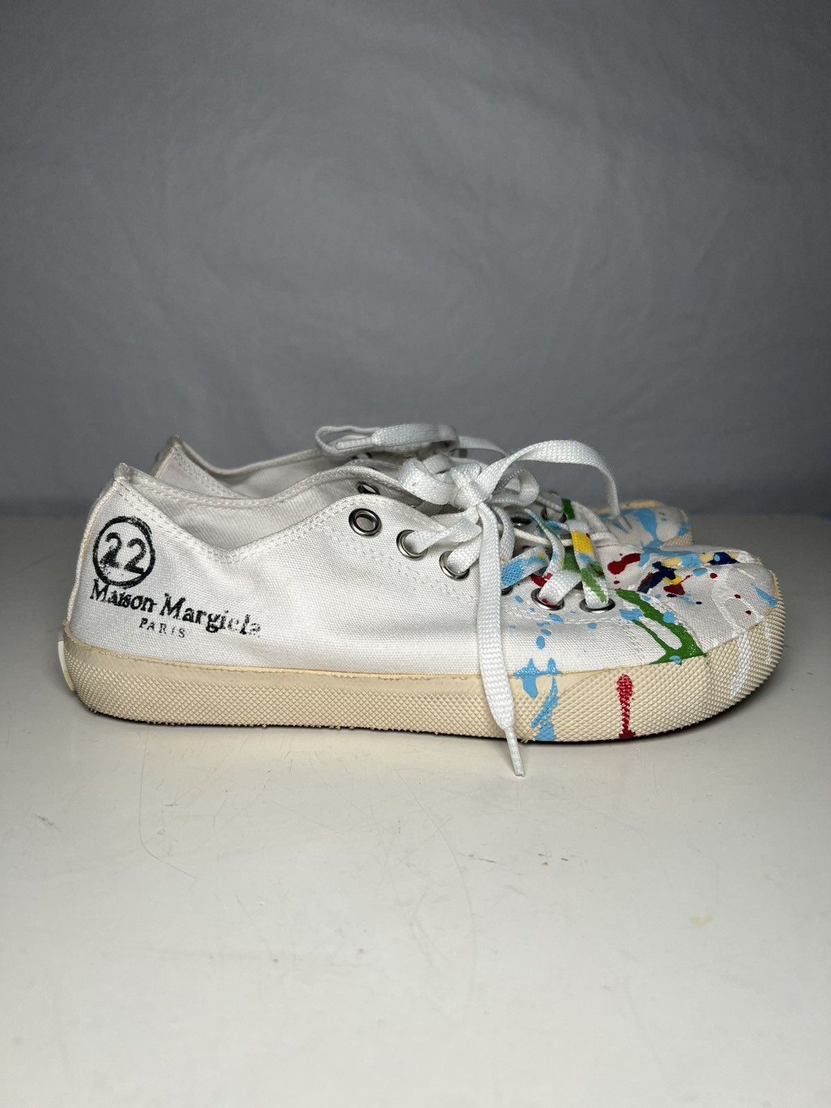 Maison Margiela Maison Margiela Paint Splatter Tabi Sneakers Size US 5 / IT 35 - 4 Thumbnail