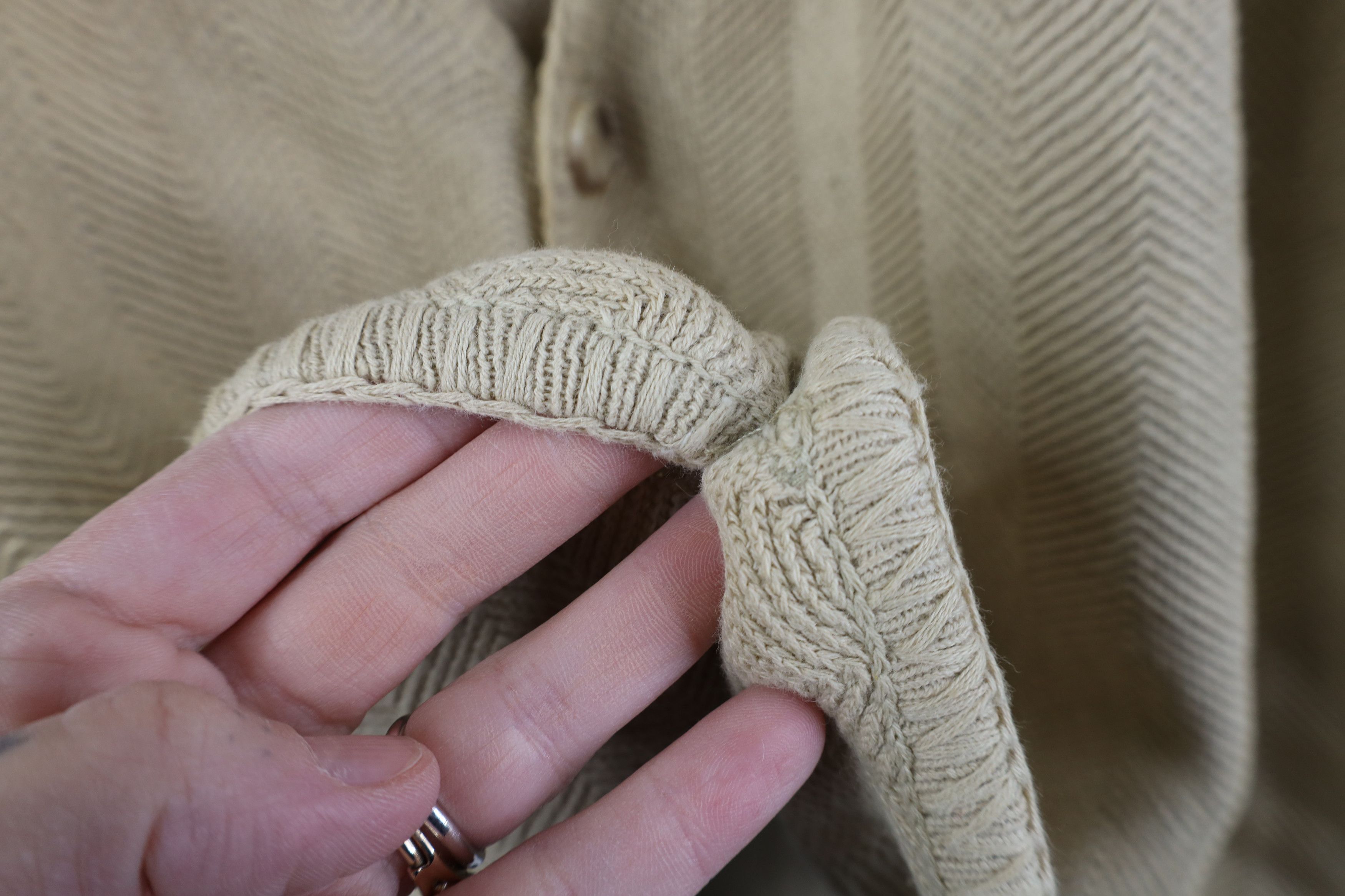 Vintage Vintage 90s Streetwear Fit Herringbone Knit Sweater Vest Size US XL / EU 56 / 4 - 5 Thumbnail