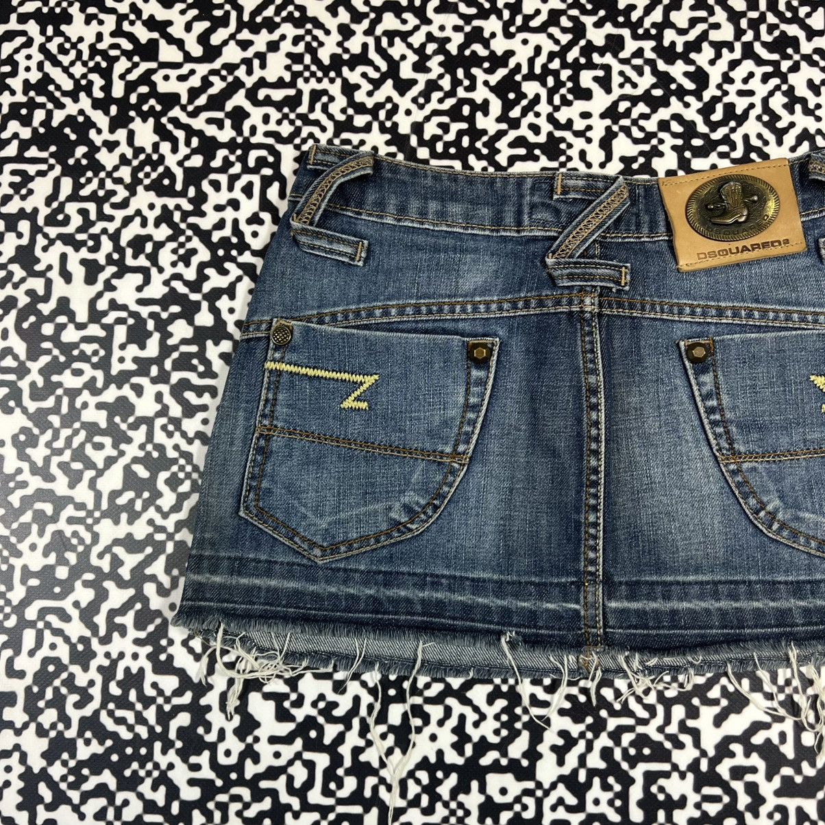 Dsquared2 Vintage 90s Dsquared 2 Luxury Denim Mini Skirt Y2K Style Size 26" / US 2 / IT 38 - 8 Thumbnail