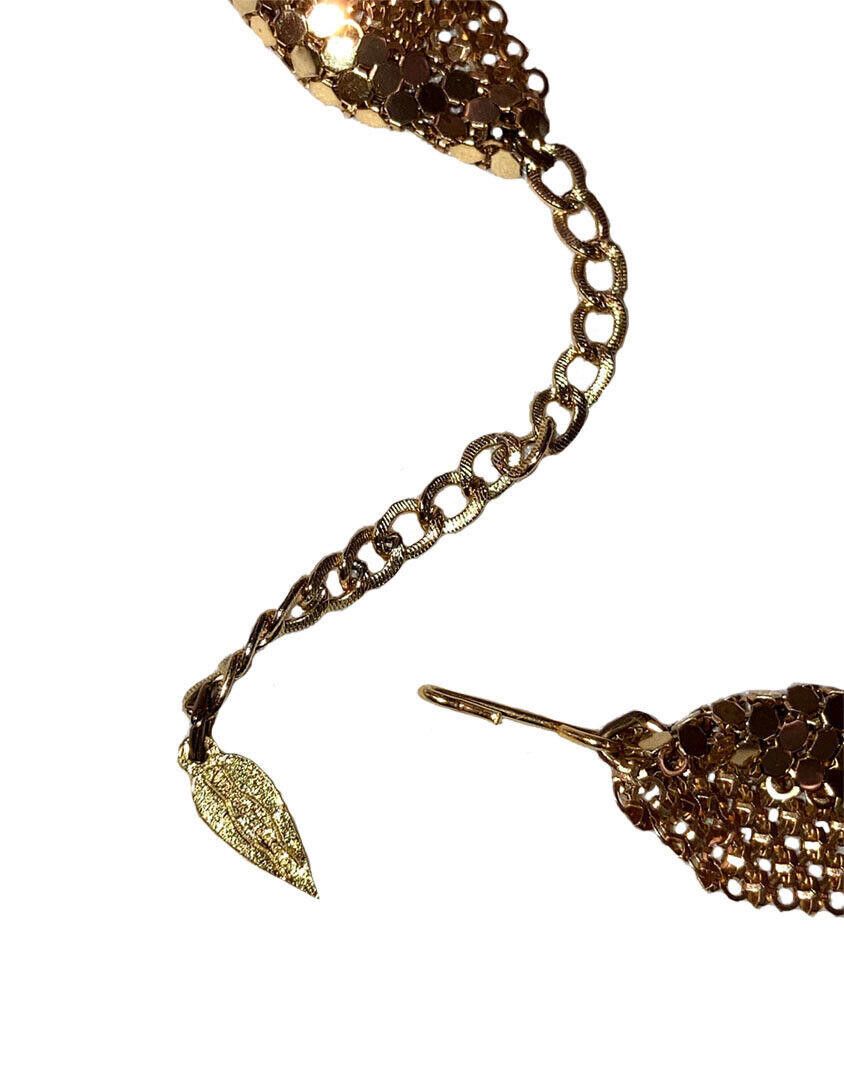Designer Whiting and Davis Gold Tone Mesh Bib Bandana Necklace Large Size ONE SIZE - 4 Thumbnail