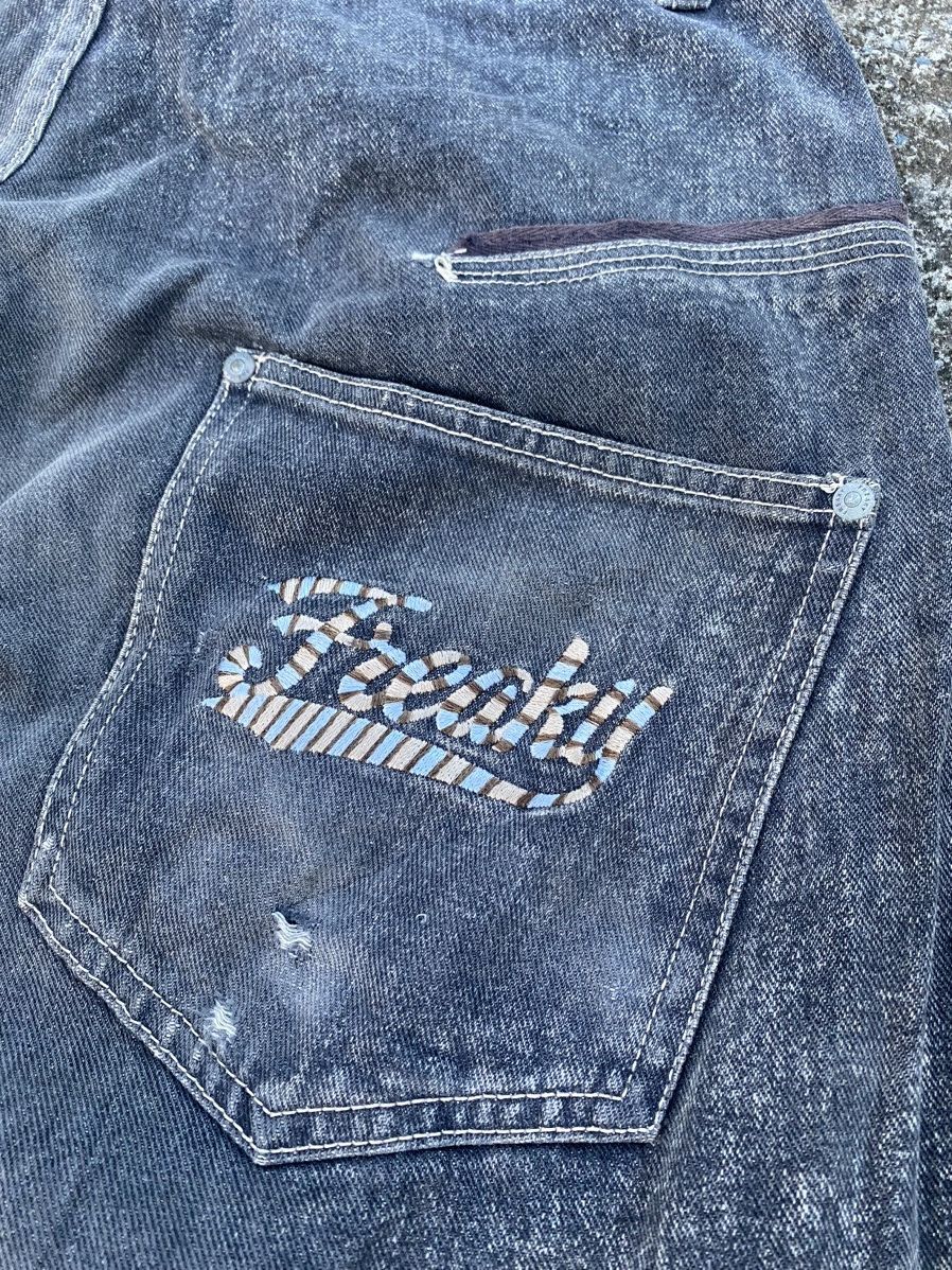 JNCO × Vintage Freaky Soul Manager Massive808 Y2K Baggy Thrashed Jeans Size US 32 / EU 48 - 13 Thumbnail