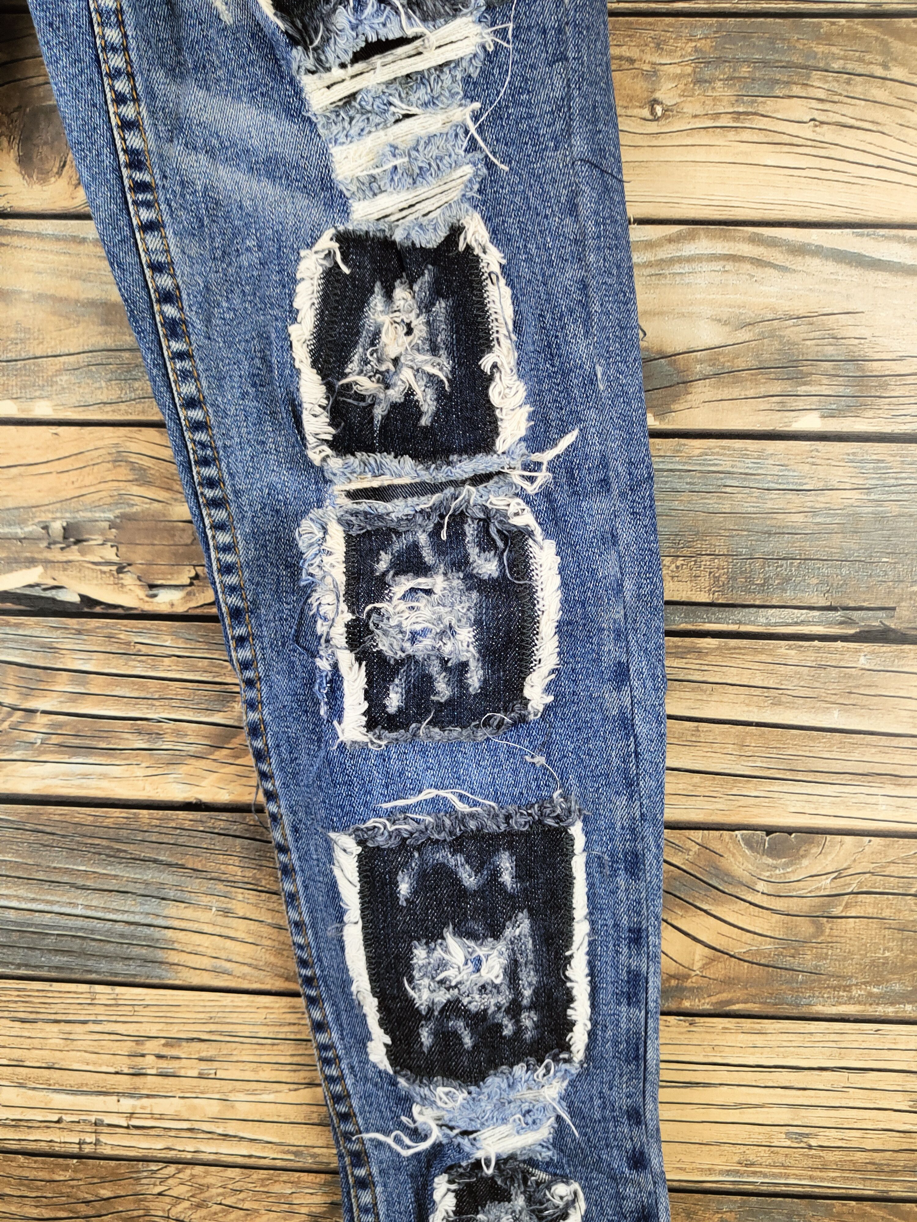 Cheap Monday DL Cheap Monday Blue Distressed Ripped Jeans #46-780 Size US 26 / EU 42 - 6 Thumbnail