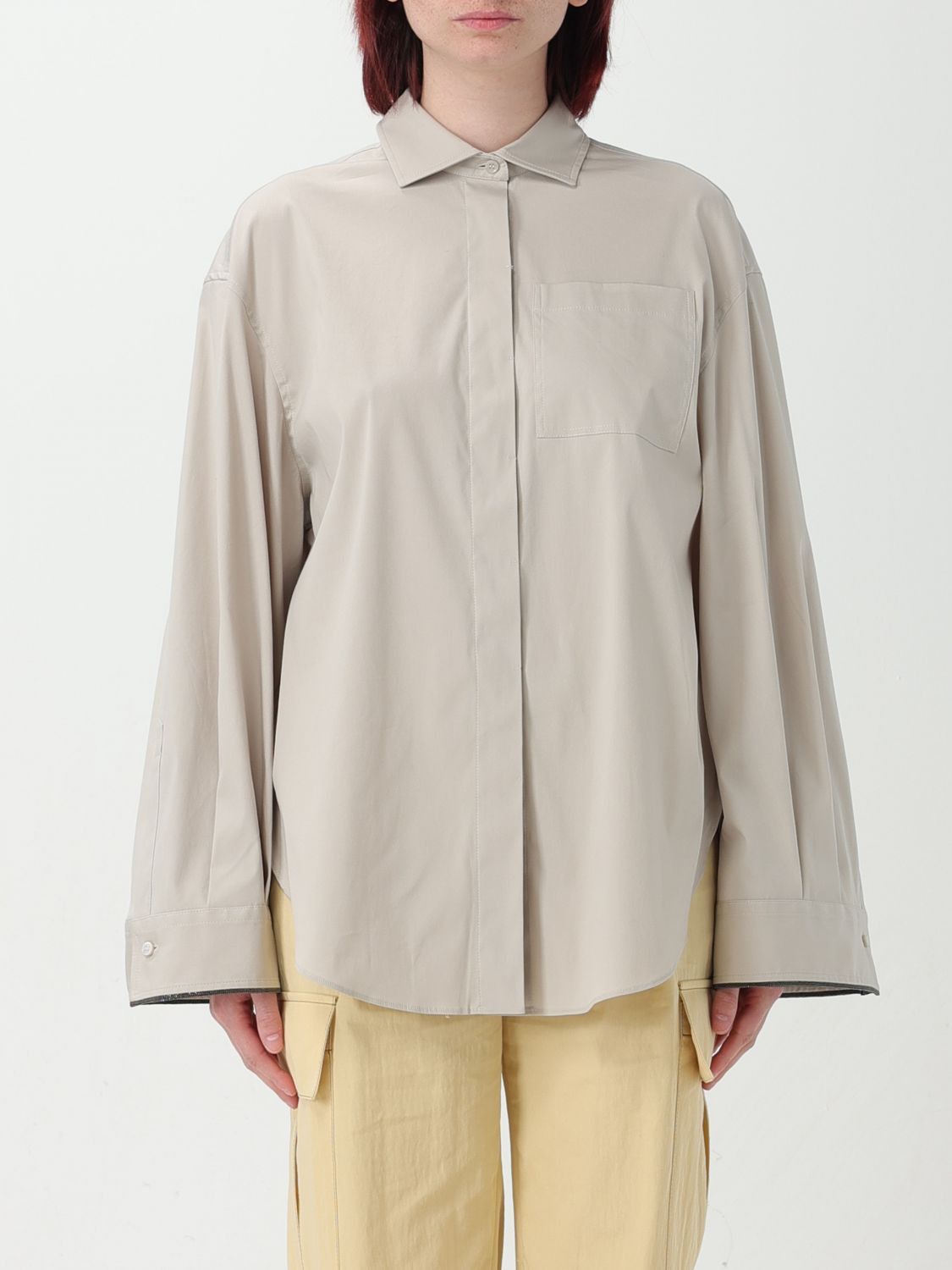 image of Brunello Cucinelli Shirt Woman Sage, Women's (Size Medium)