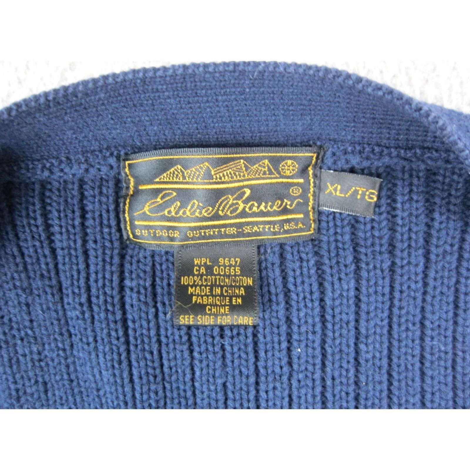 Eddie Bauer Eddie Bauer Cardigan Sweater Mens XL Blue Knit V-Neck Pocketed Ribbed Casual 80s 90s Outdoor Loose Vintage? Size US XL / EU 56 / 4 - 3 Thumbnail