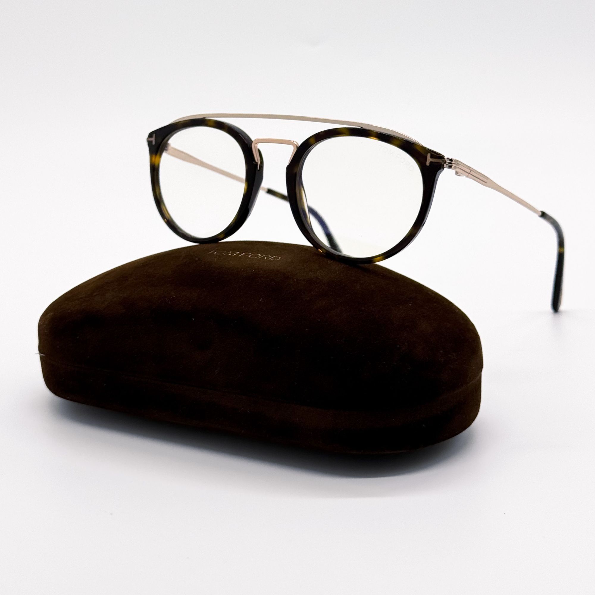 Tom Ford NEW TOM FORD EYEGLASSES TF5516 052 ROUND HAVANA WOMEN FT5516 Size ONE SIZE - 1 Thumbnail