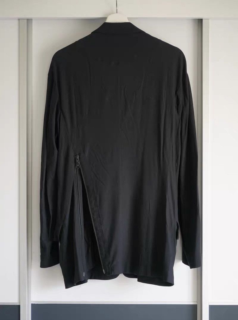 Yohji Yamamoto Yohji Yamamoto 14SS Rain Ripple Asymmetrical Back-Zip Blazer Size 40R - 2 Thumbnail