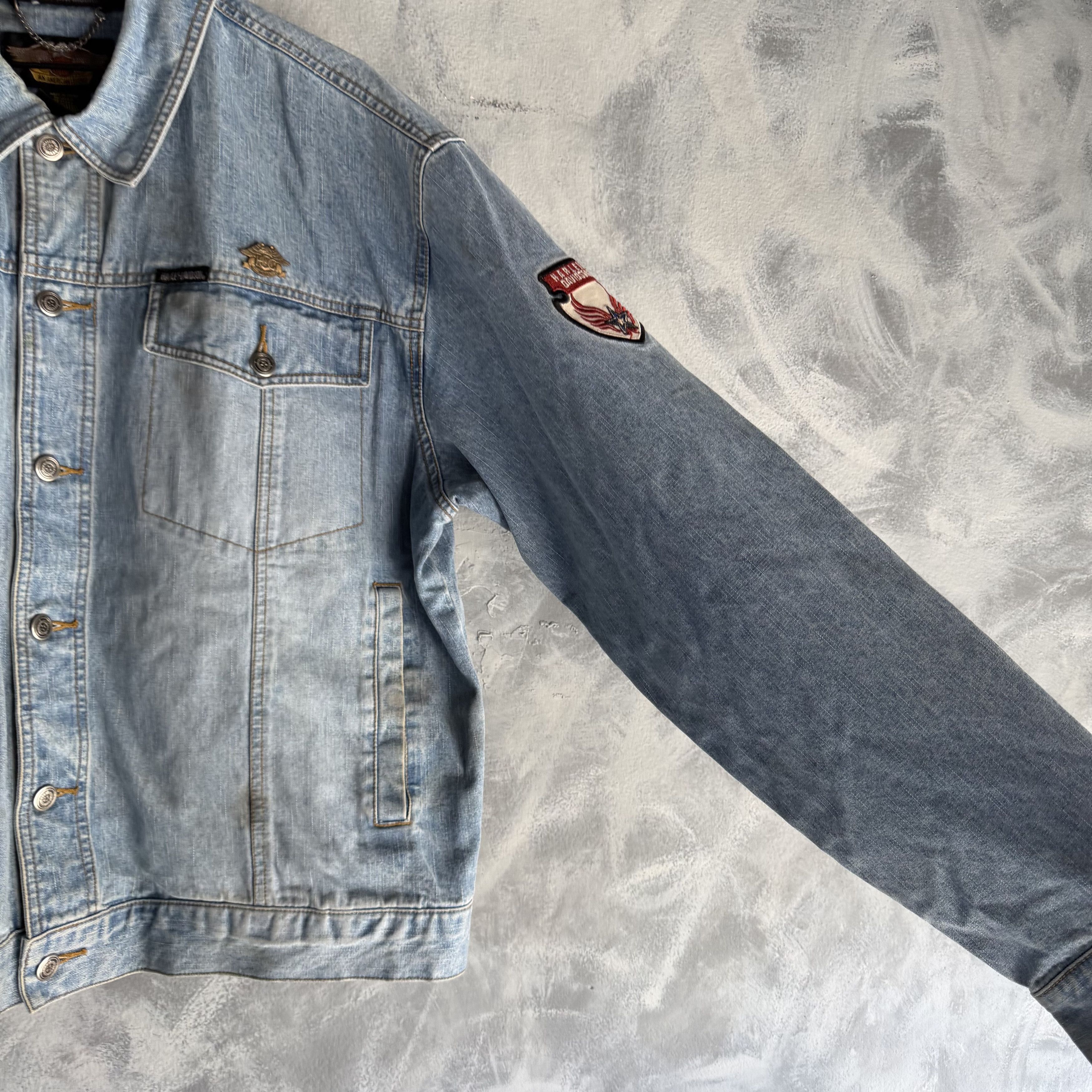 Harley Davidson Harley Davidson Genuine Denim Jean Jacket Mens Eagle Biker Size US XL / EU 56 / 4 - 5 Thumbnail