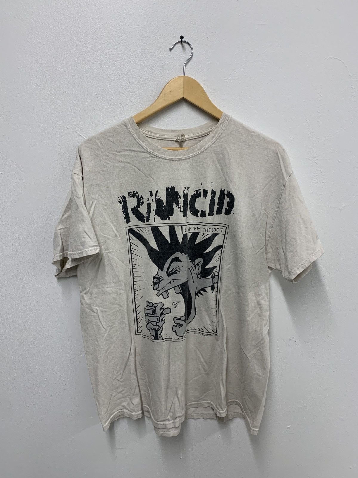 Vintage Rancid Give Em the Boot Shirt off white xl
