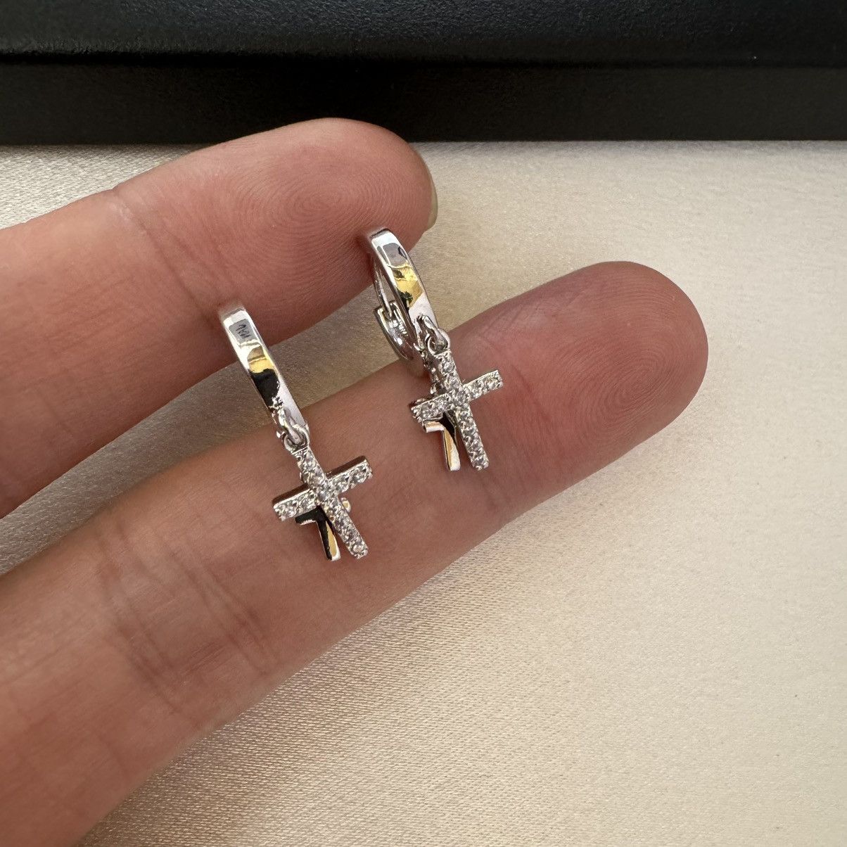 Other CZ Cross Dangle Drop Earrings for Men Women Size ONE SIZE - 3 Thumbnail