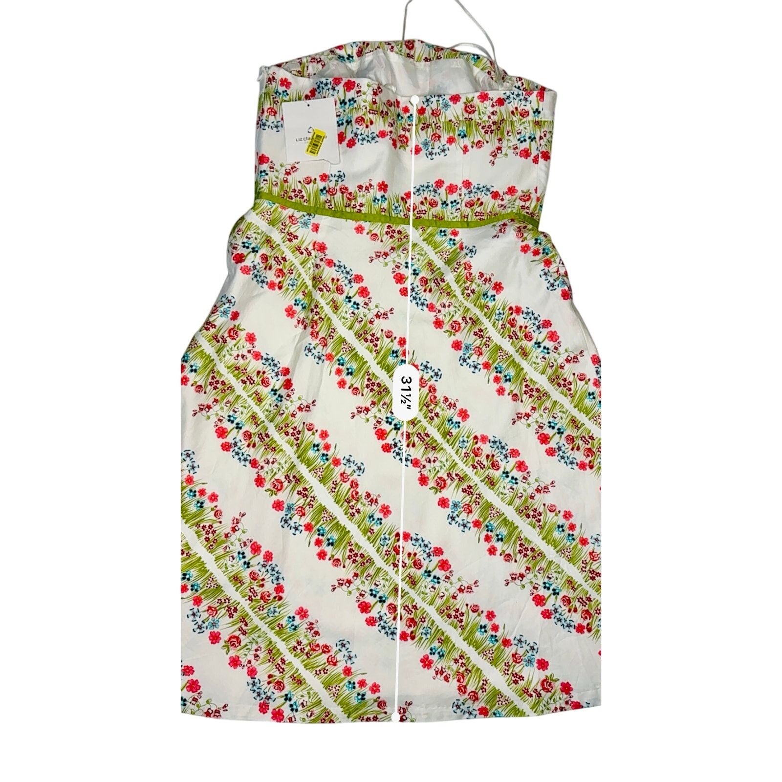 Other Liz Claiborne Spring Parade Strapless A-line Dress 10 White Size L / US 10 / IT 46 - 9 Thumbnail