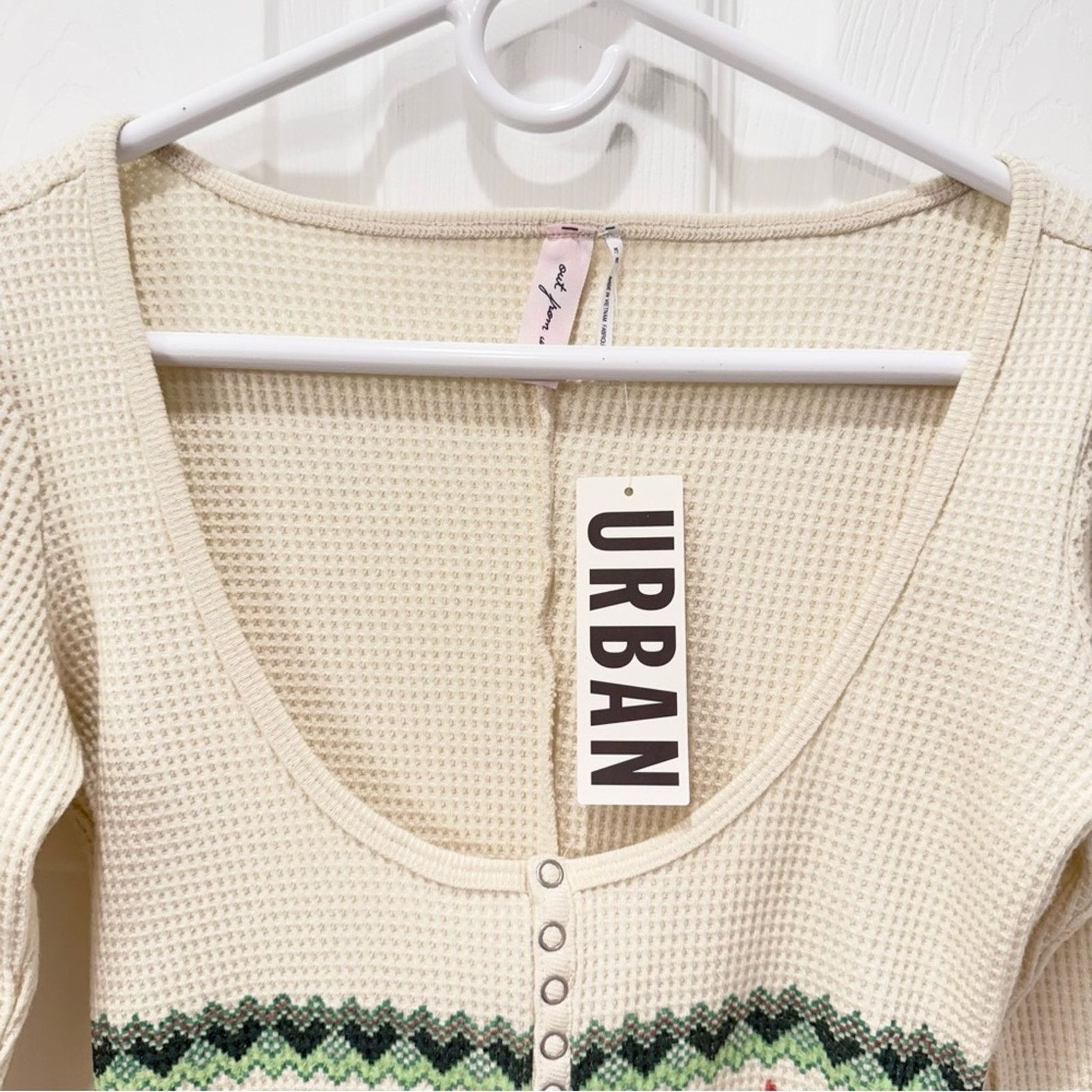 Urban Outfitters Urban Outfitters Out From Under Waffle Fair Isle Romper M Size 24" / US 00 / IT 34 - 3 Thumbnail