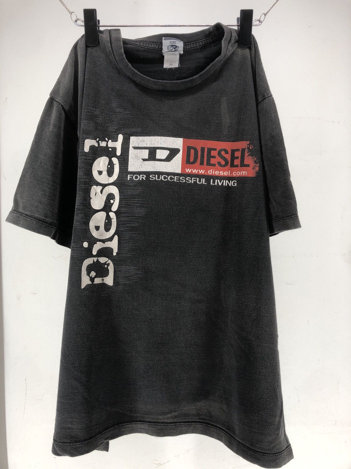 Diesel × Vintage Vintage Faded Diesel Spell out Big Print Shirt Size US XL / EU 56 / 4 - 1 Thumbnail