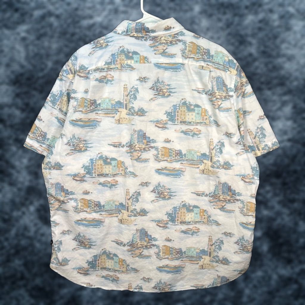 Nautica Nautica Mens Size XXL Classic Fit Stretch Coastal Scene Short Sleeve Shirt Size US XXL / EU 58 / 5 - 1 Thumbnail