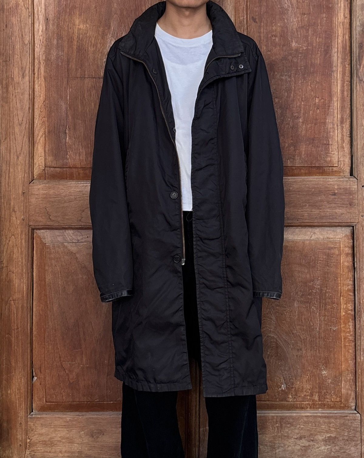 Prada FREE TAX! 2000s Convertible Nylon Long Coat Jacket Size US L / EU 52-54 / 3 - 1 Thumbnail