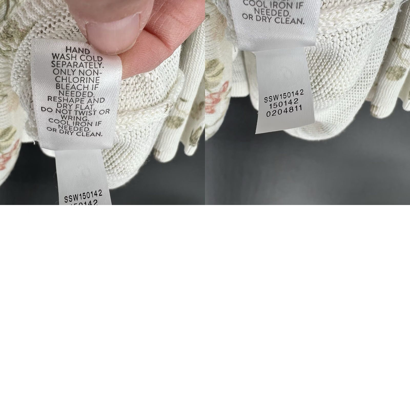 J. Jill J. Jill Knit 3/4 Sleeve Linen Blend Ivory Floral Tunic Sweater Side Slits Large Size L / US 10 / IT 46 - 8 Thumbnail