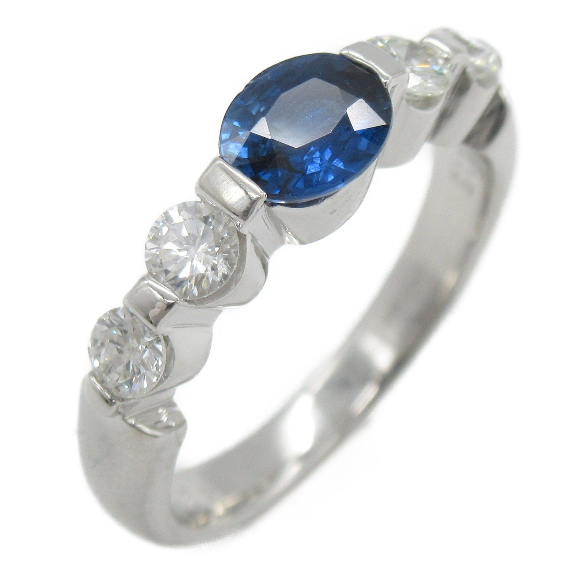 image of Jewelry Sapphire Diamond Ring Ring Blue Pt900Platinum Sapphire Blue, Women's