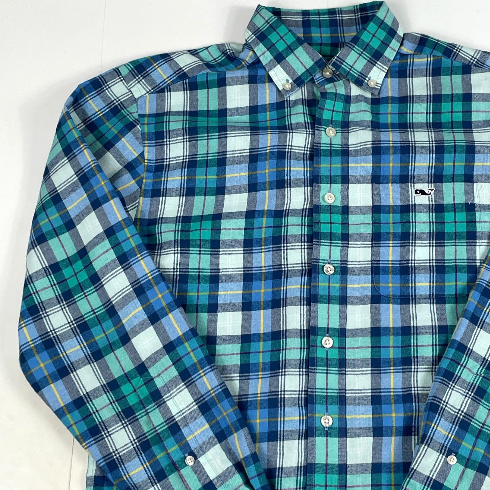 Vineyard Vines Vineyard Vines Shirt Mens Small Blue Tucker Flannel Performance Button-Down Shirt Size US S / EU 44-46 / 1 - 2 Thumbnail