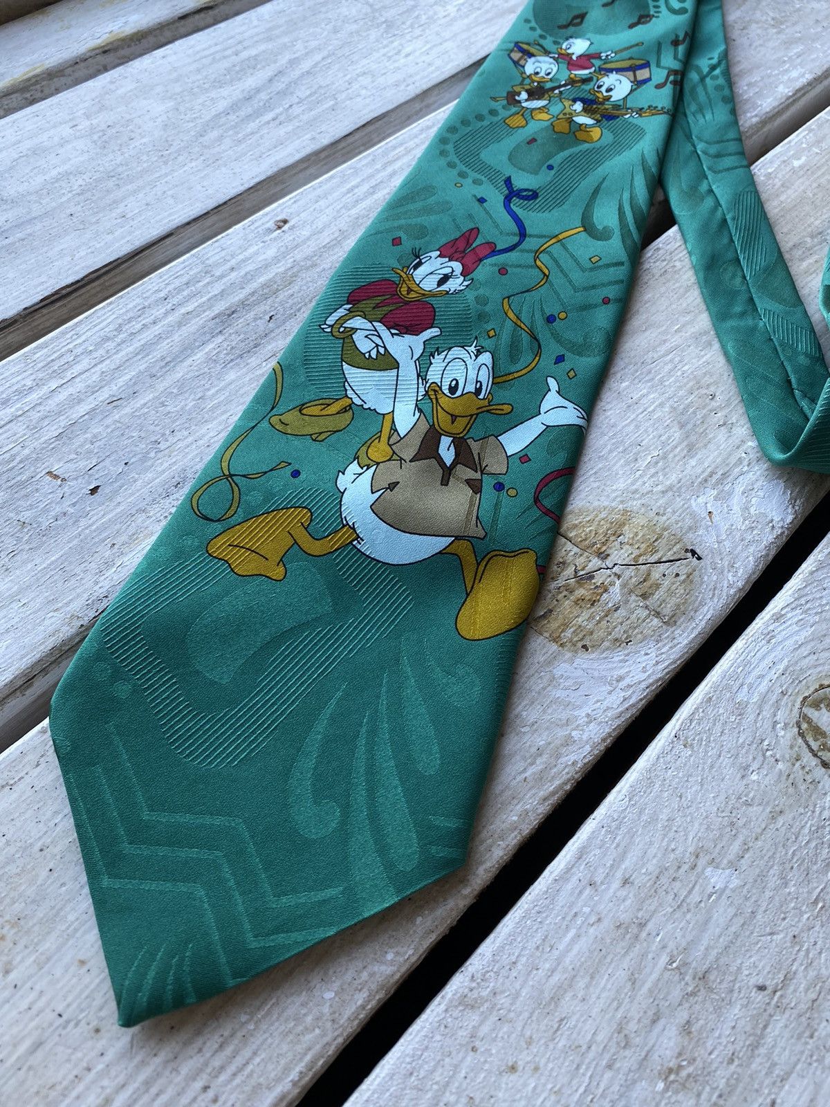 Cartoon Network × Disney × Vintage Vintage rare 1987 Duck Tales Disney Silk Necktie Size ONE SIZE - 2 Thumbnail