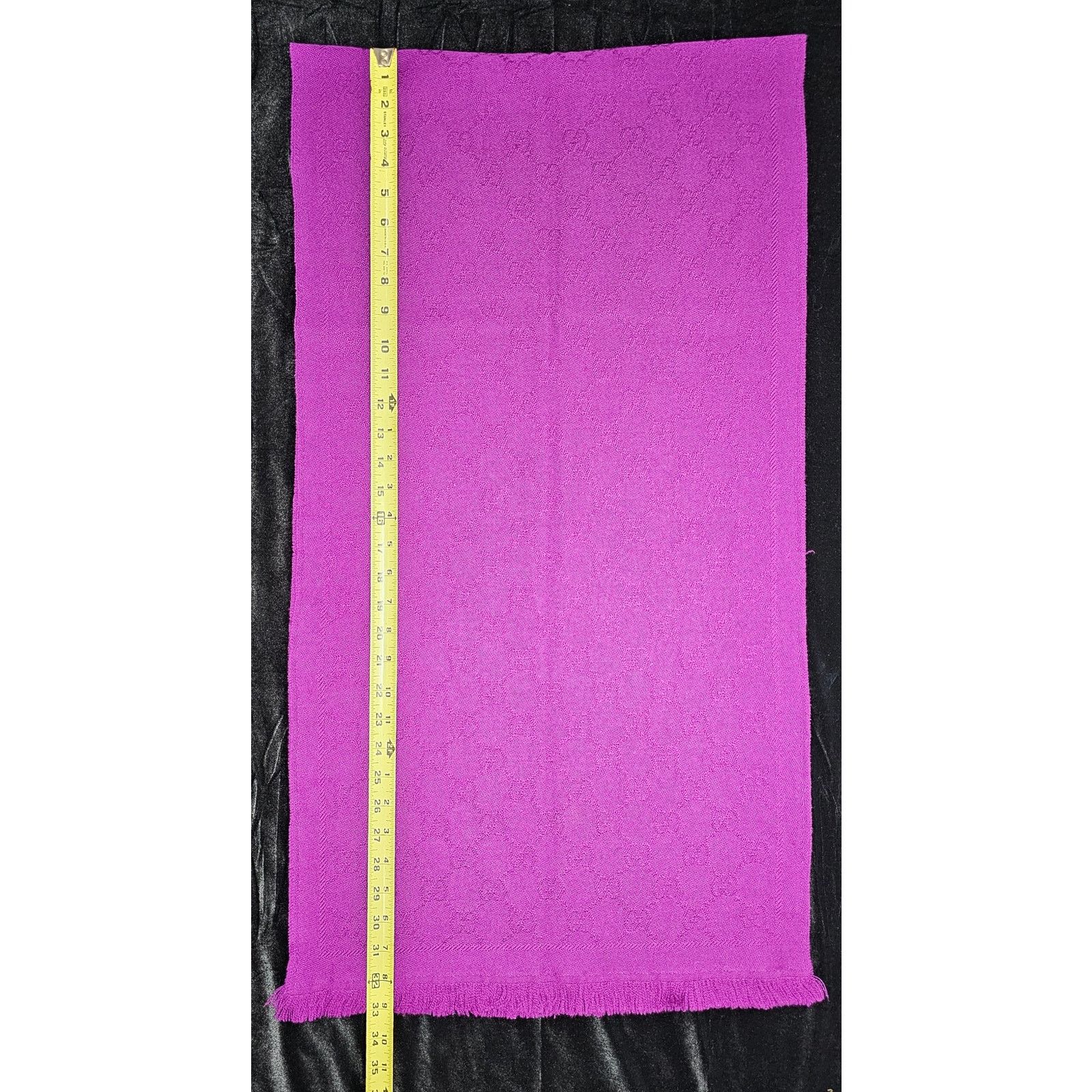 Gucci Gucci Muffler Stole Wool GG Pattern Fringe Purple Size ONE SIZE - 2 Thumbnail