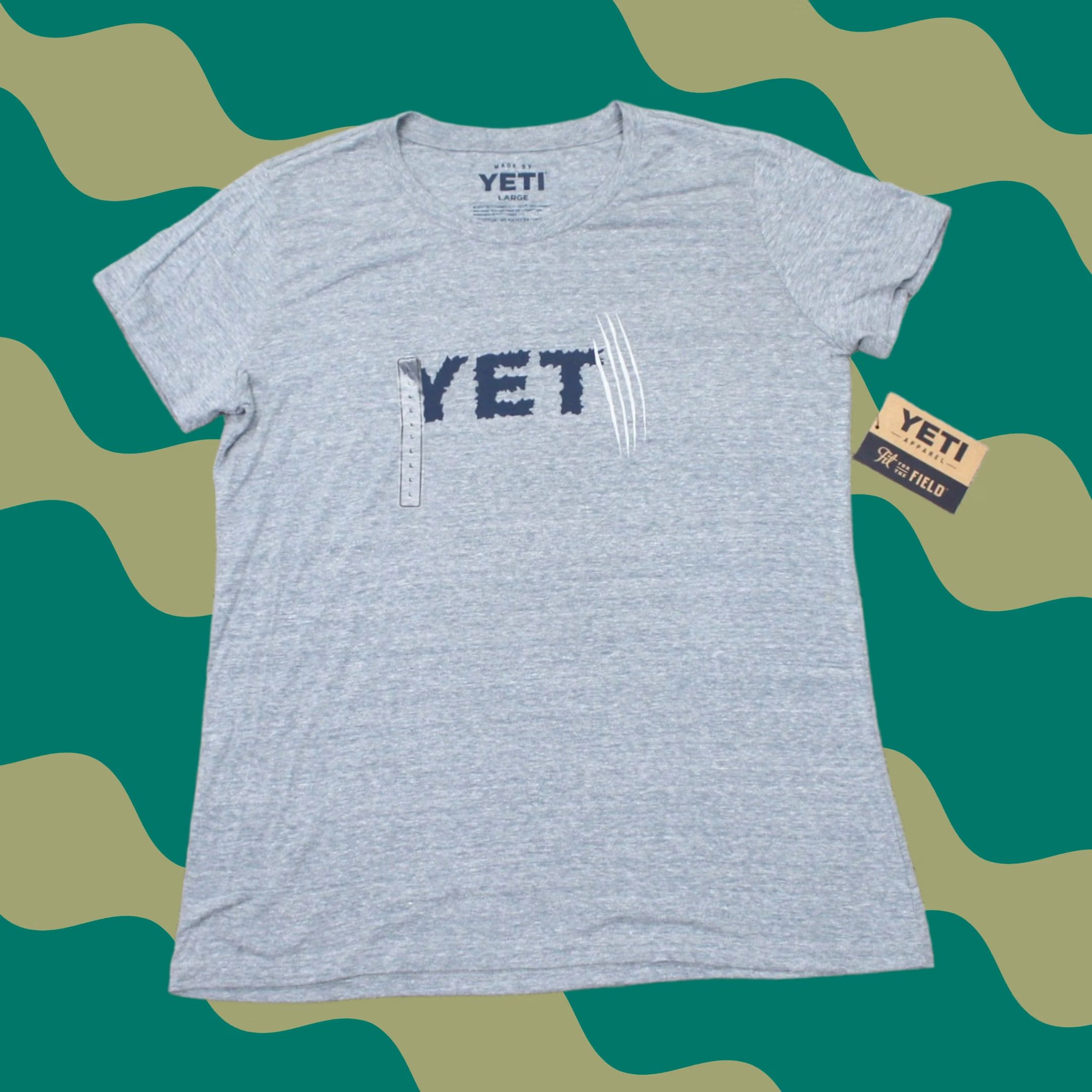 Yeti Yeti Shirt Womens Large Gray Stripe Cotton/Poly/Rayon S/S Pullover NWT Size L / US 10 / IT 46 - 1 Thumbnail