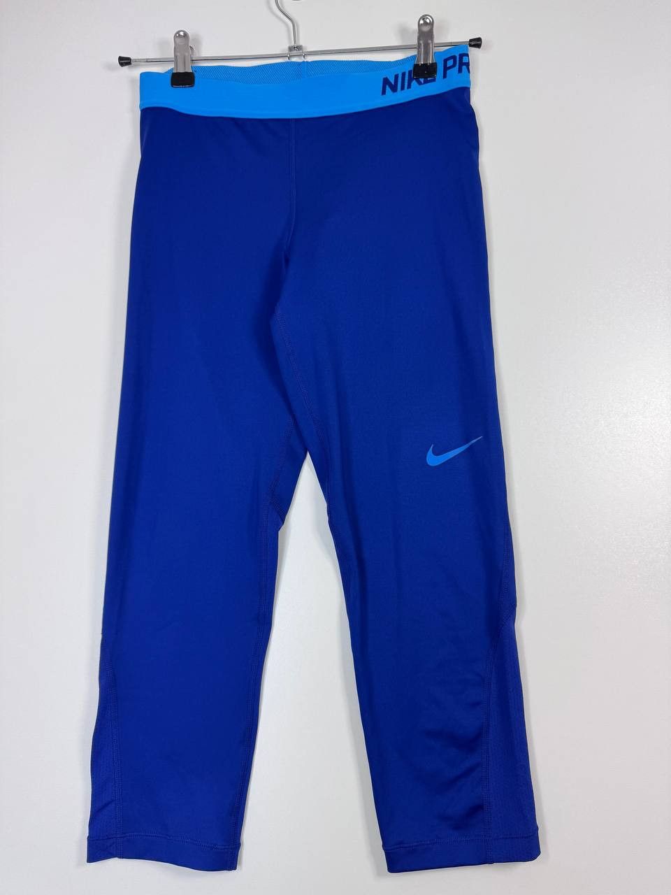 Nike Nike Pro Womens Compression Leggings Blue Cropped Gym M Size 37" - 1 Thumbnail