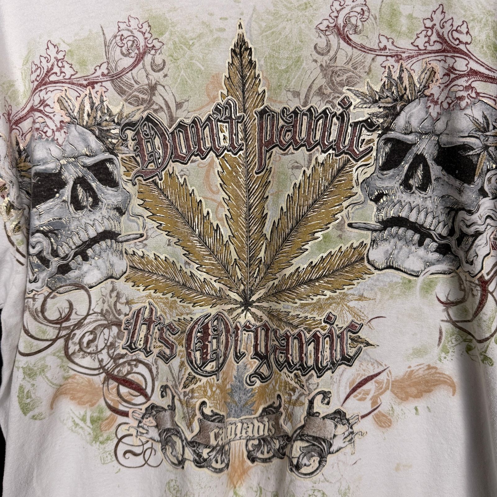 Gildan Vintage Y2K Don't Panic It's Organic Cannabis T Shirt XL Size US XL / EU 56 / 4 - 7 Thumbnail