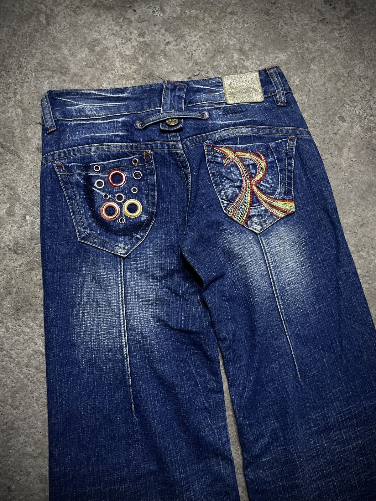 Hysteric Glamour 2000’s Redpepper - Super Flared Rings Denim Pants Size US 27 - 14 Thumbnail