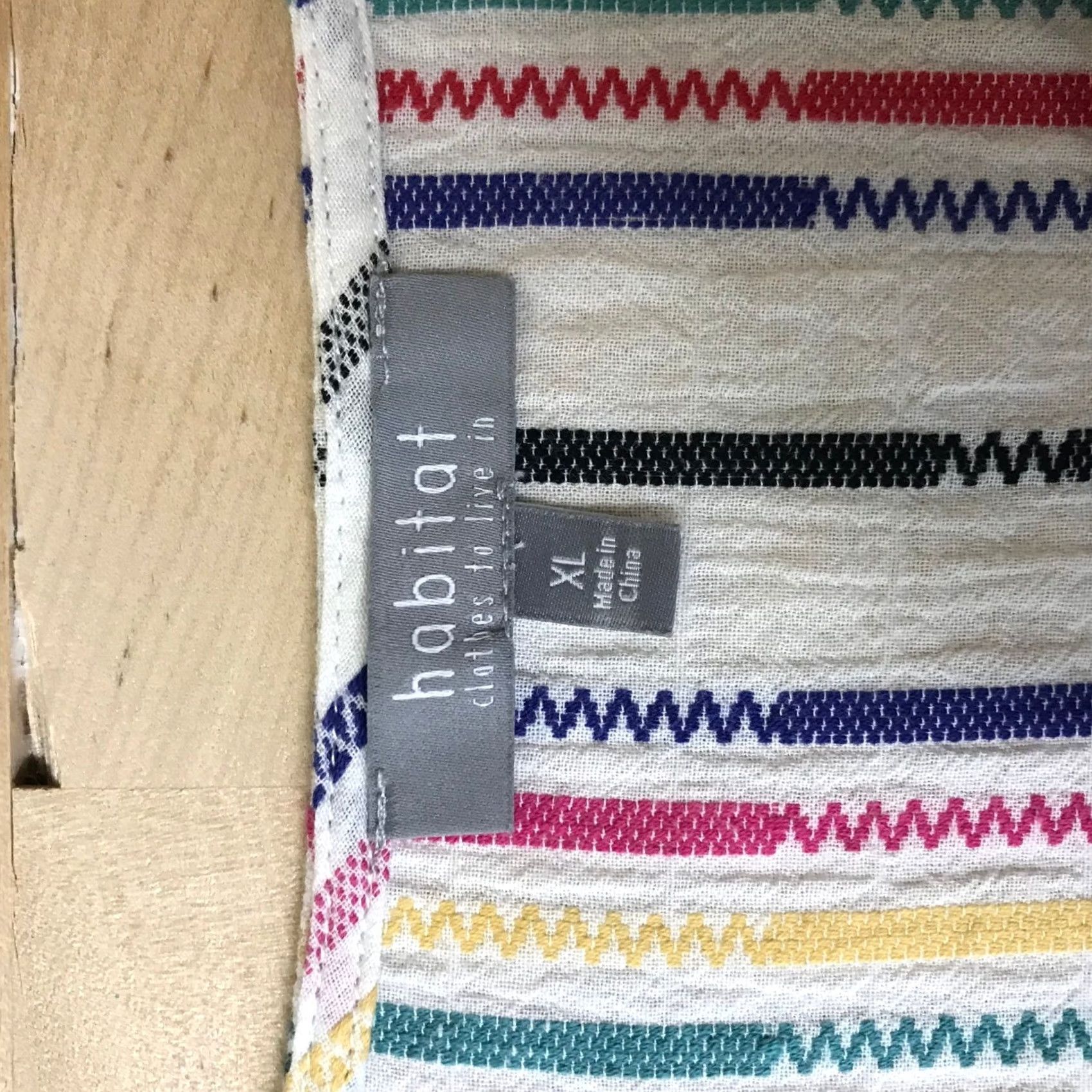 Habitat VINTAGE Habitat Clothes To Live In Womens XL Rainbow Zigzag Stripe Cotton Tunic Blouse Size XL / US 12-14 / IT 48-50 - 7 Thumbnail