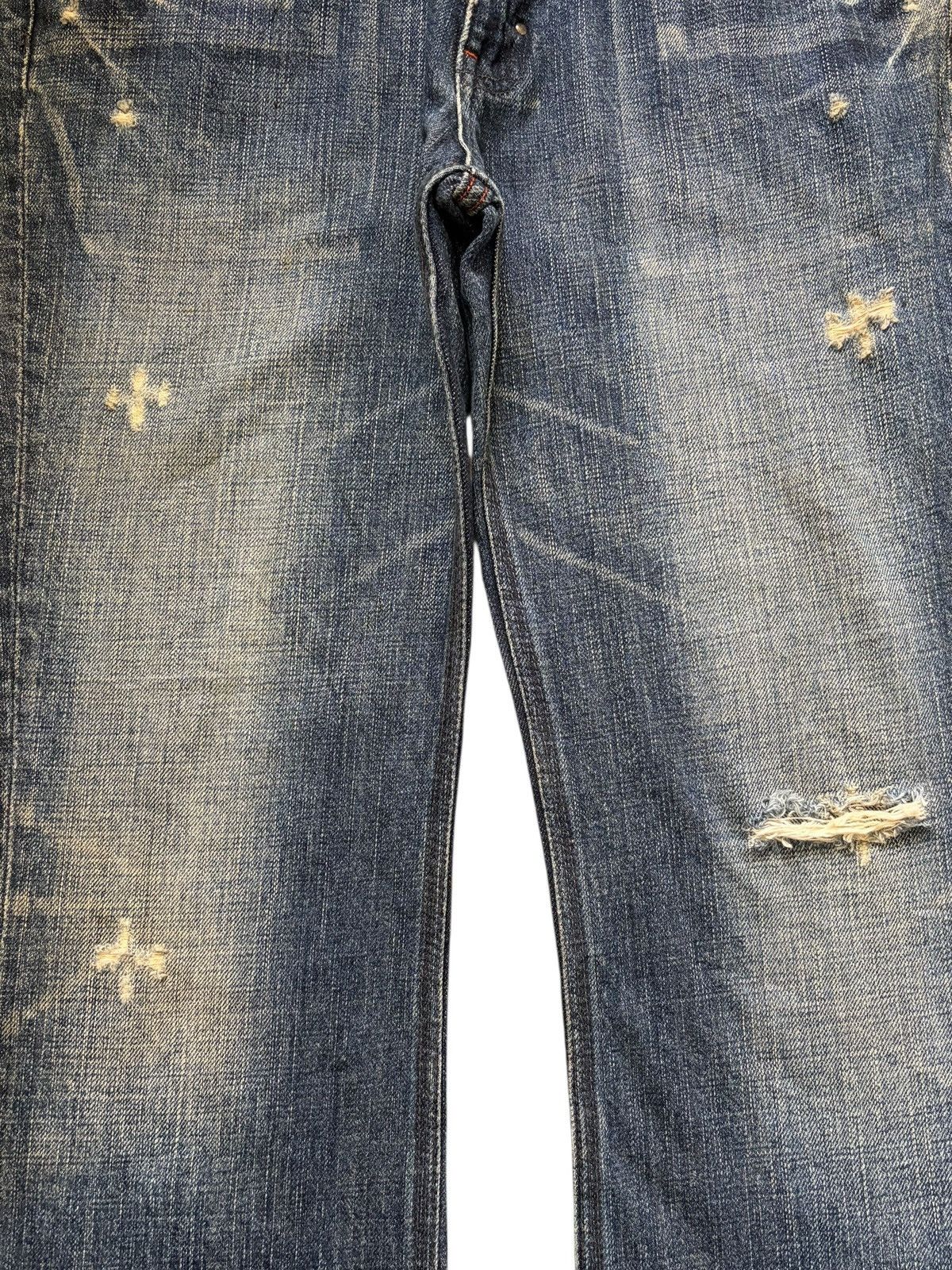 If Six Was Nine Vintage Japanese Brand Mud Wash Distress Flare Jeans Size 32" / US 10 / IT 46 - 3 Thumbnail
