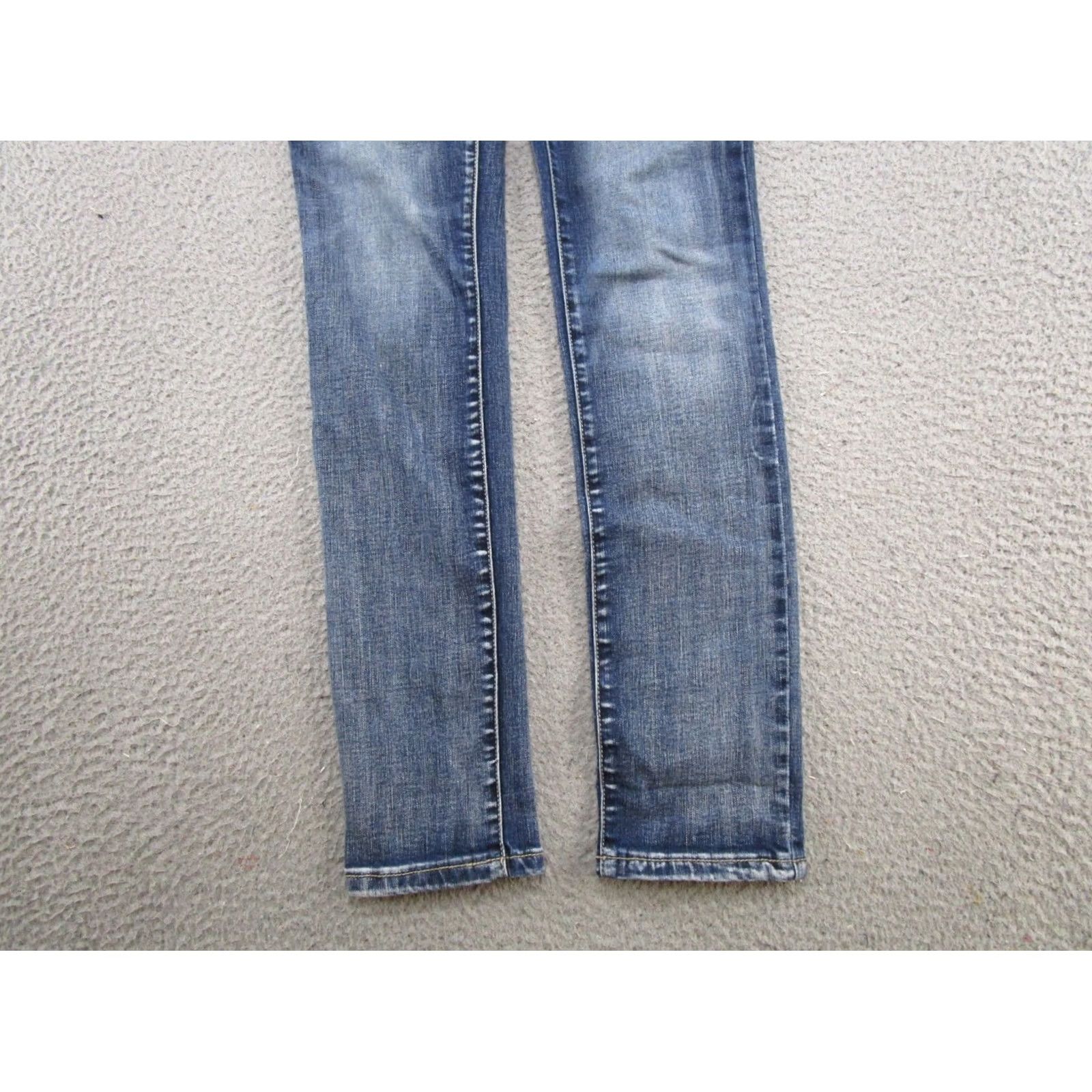 Vintage Maurices Blue Stretch Denim Skinny Jeans Mid Rise Womens XS Reg Dark Denim Jeans Skinny Stretch Maurices Womens XS Dark Blue Jeans Size 26" / US 2 / IT 38 - 2 Thumbnail