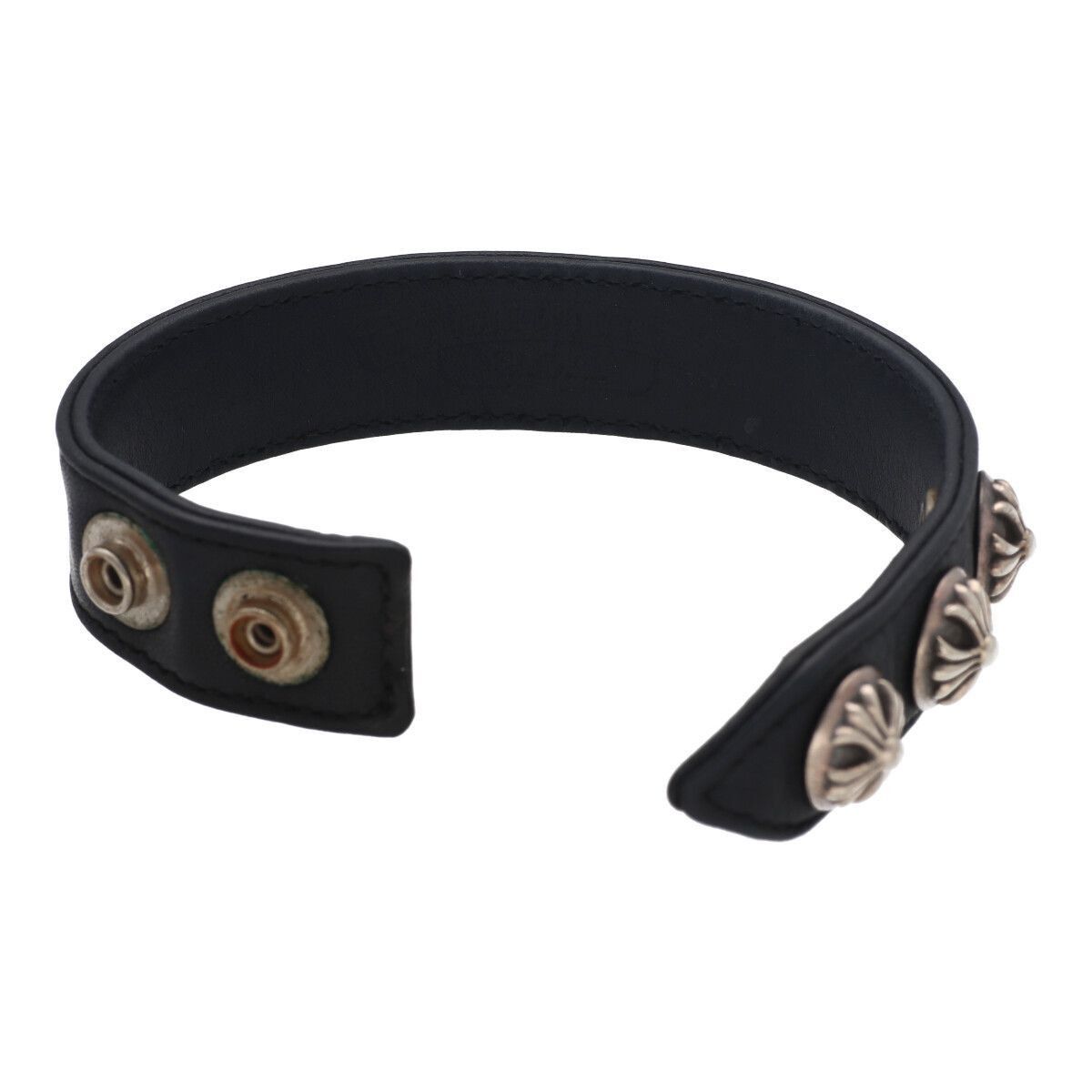 アクセサリー Chrome Hearts 3 Button 2 Snap Leather CHROME HEARTS 3 Button 2 Snap Leather Bracelet