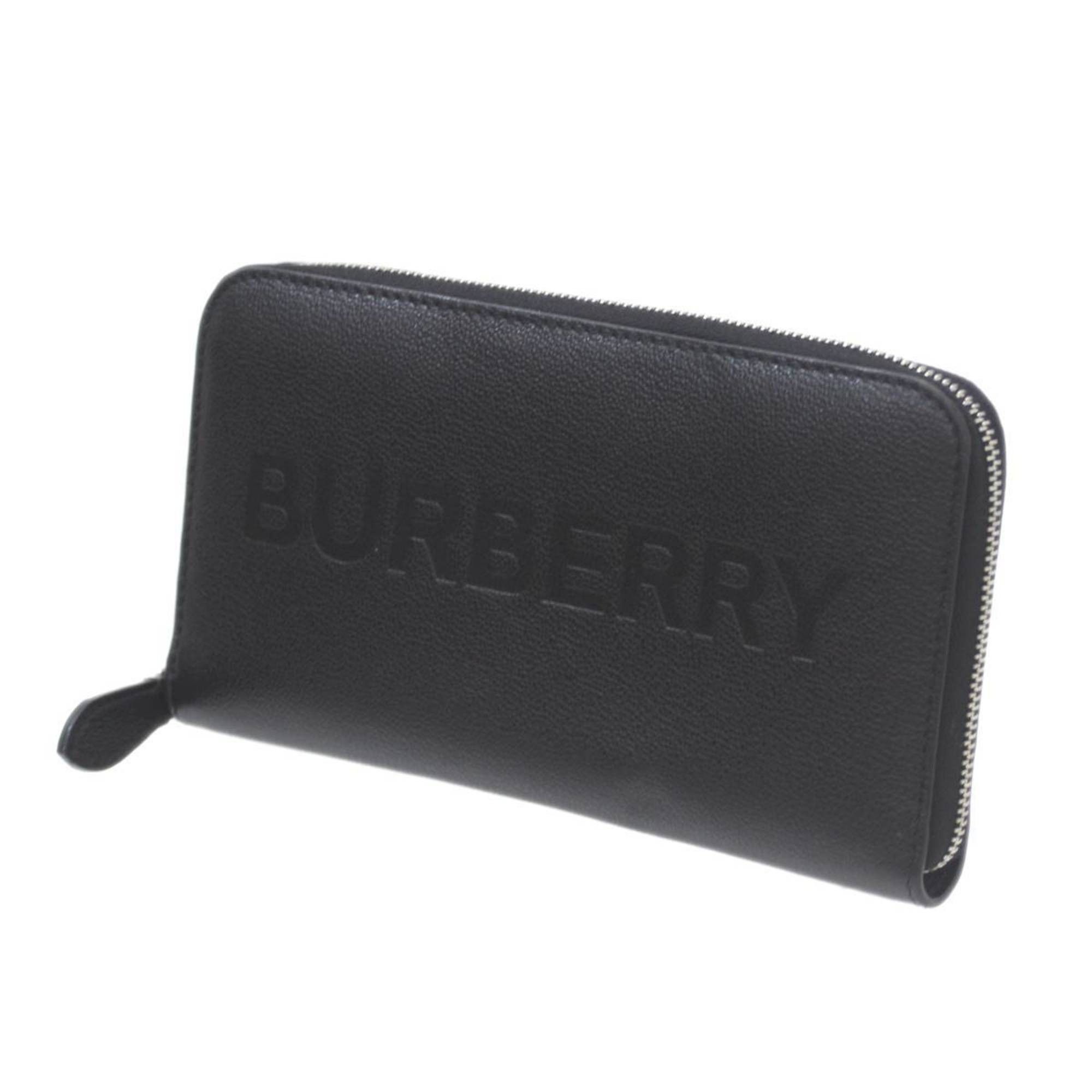 Burberry Burberry round zip long wallet in leather and black Size ONE SIZE - 1 Thumbnail
