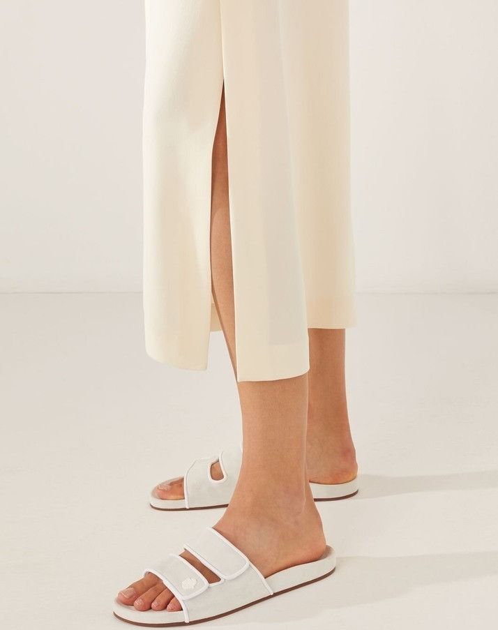 Loro Piana o1srvl11e0824 Lina Silk Midi Skirt in White Size 28" / US 6 / IT 42 - 5 Thumbnail