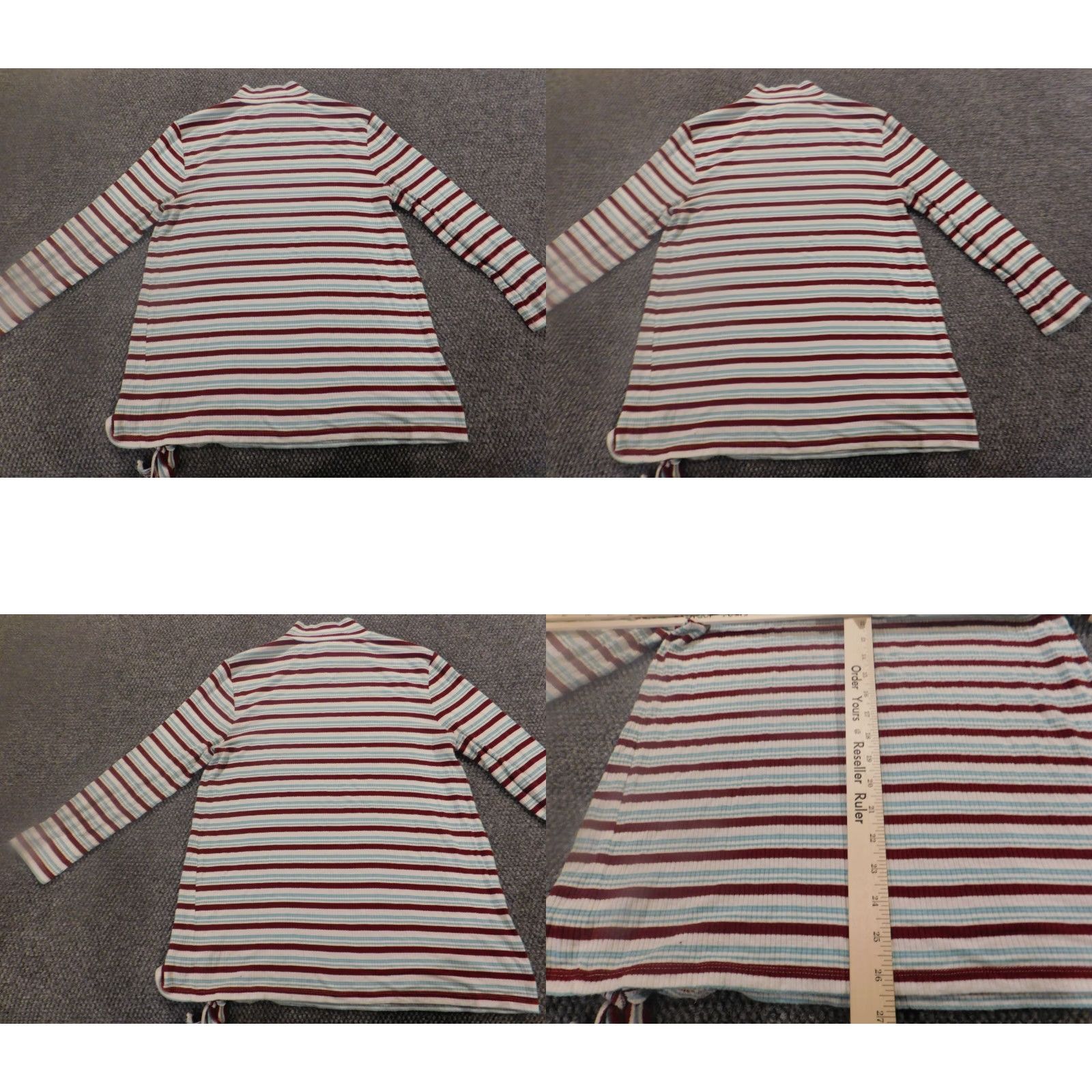 Vintage St. John's Bay Blouse Womens L Blue Striped Crew Neck Pullover Stretch Casual Shirt Size L / US 10 / IT 46 - 8 Thumbnail
