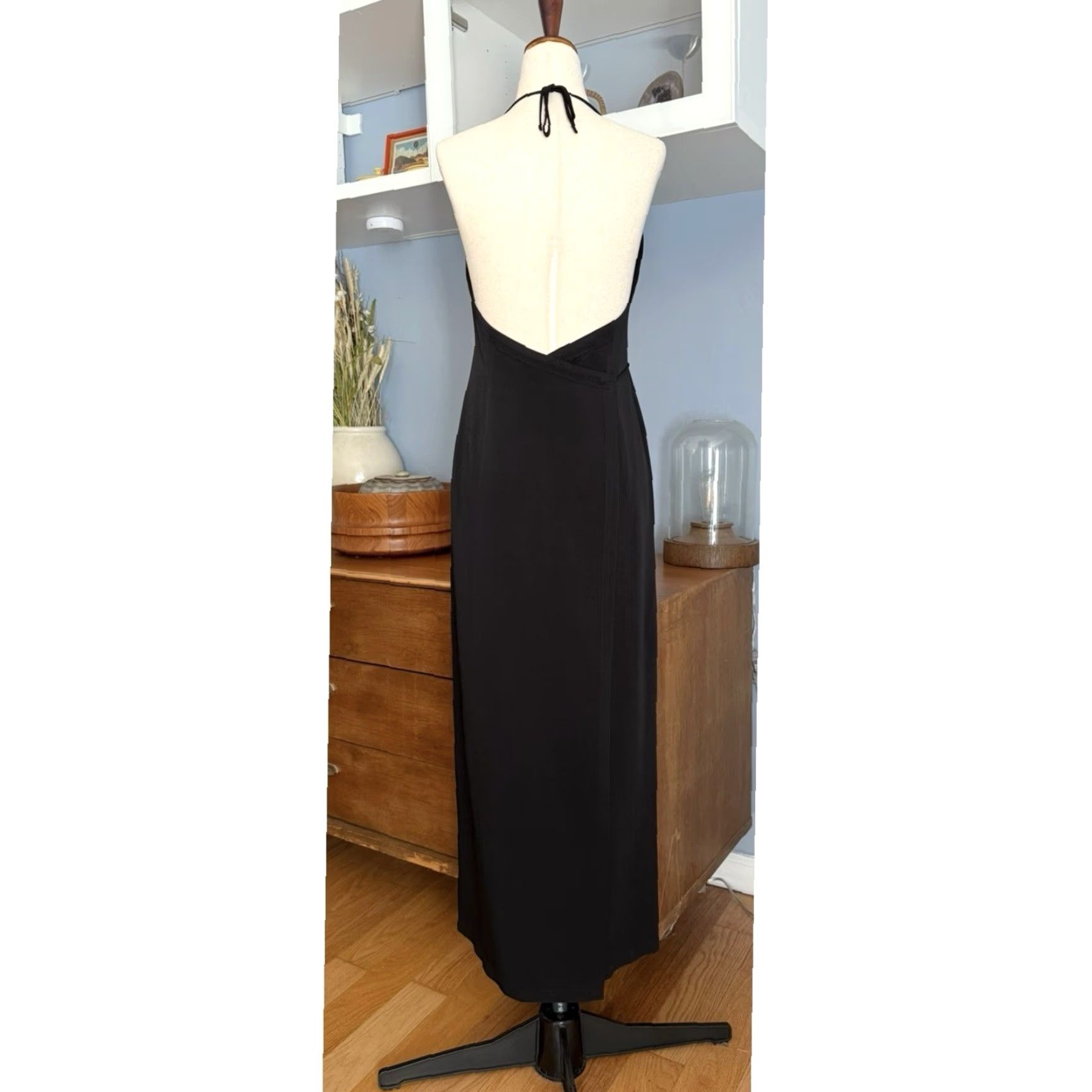 Vintage VINTAGE Ozbek Black Wrap Maxi Dress Made In Italy Size US 10 XS/S Net Size XS / US 0-2 / IT 36-38 - 4 Thumbnail