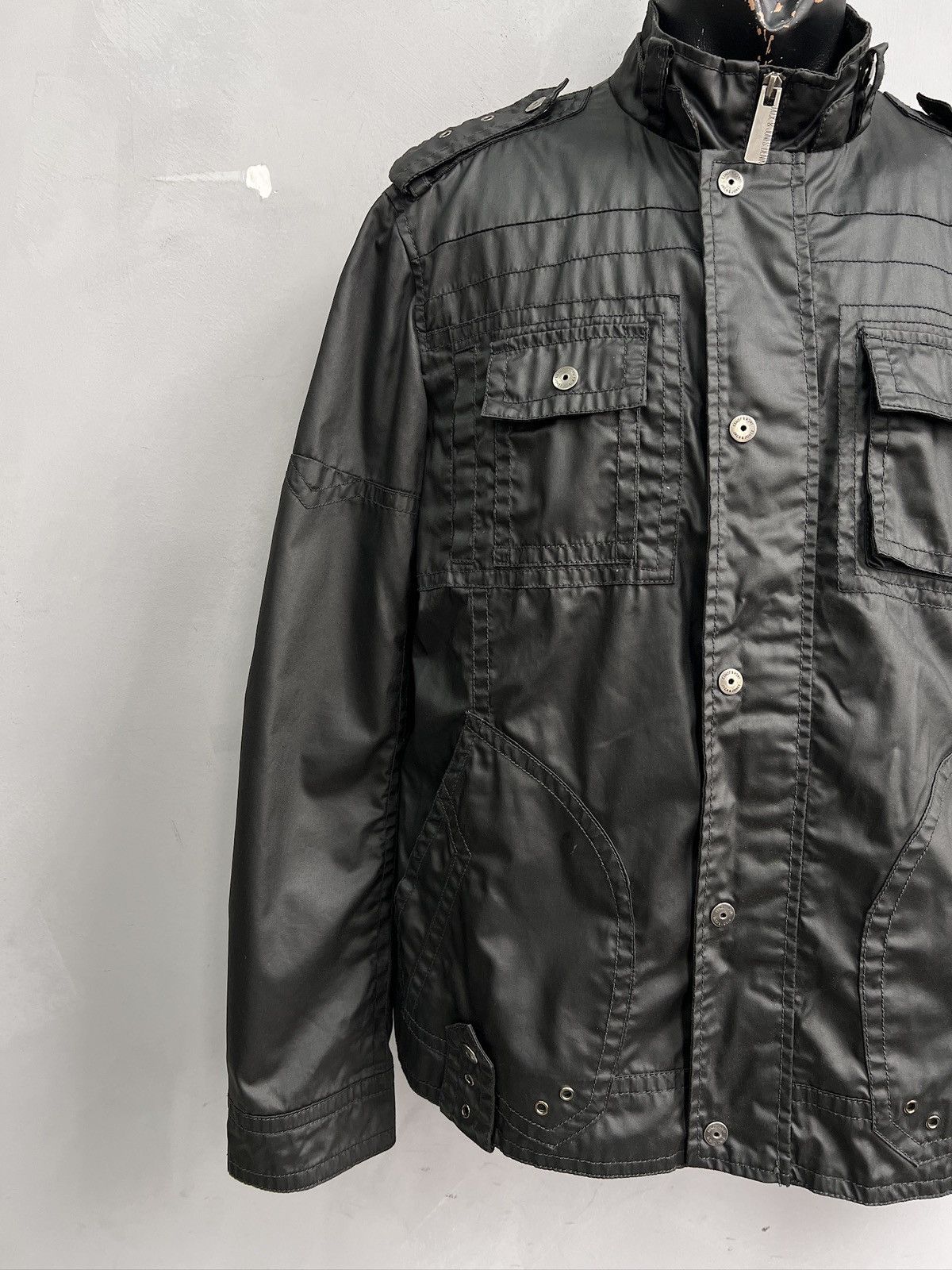 14th Addiction Hedi slimane style waxed zipper gothic avant garde jacket Size US M / EU 48-50 / 2 - 4 Thumbnail