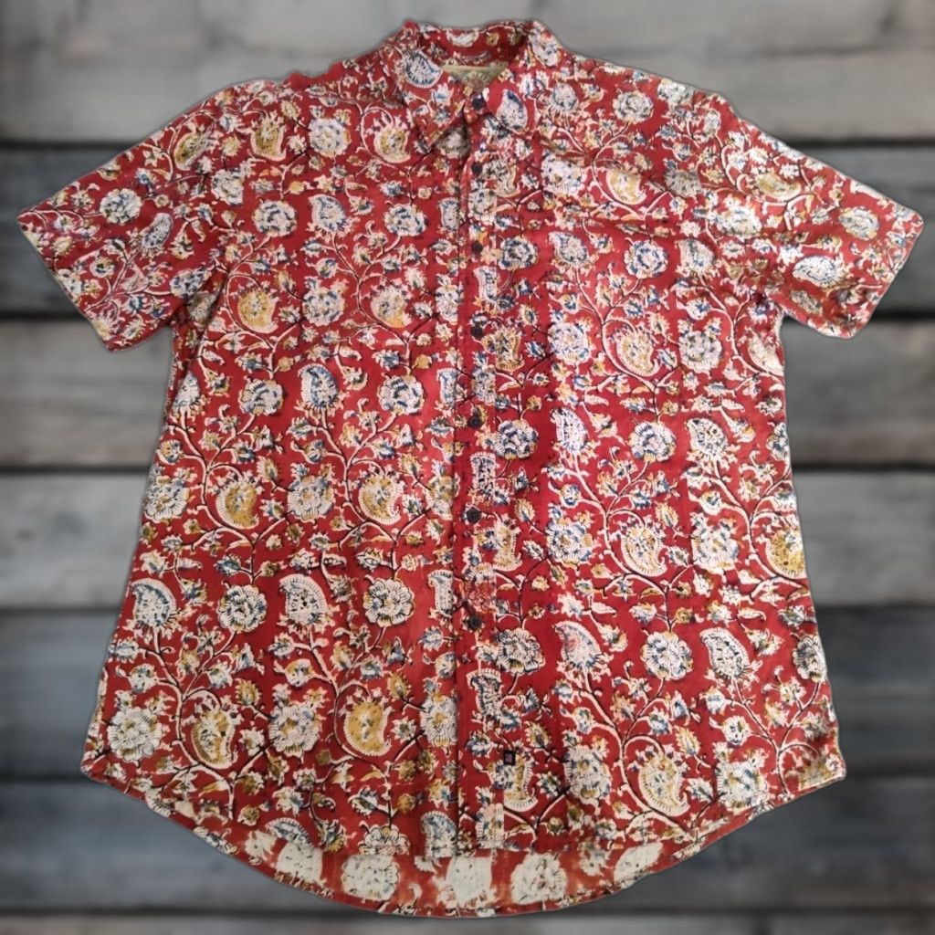 Ralph Lauren VINTAGE Ralph Lauren Polo Jeans Co Floral AOP Casual Beach Camp Button-Up Shirt Men Large Red Cotton 90s Hawaiian Size US L / EU 52-54 / 3 - 1 Thumbnail