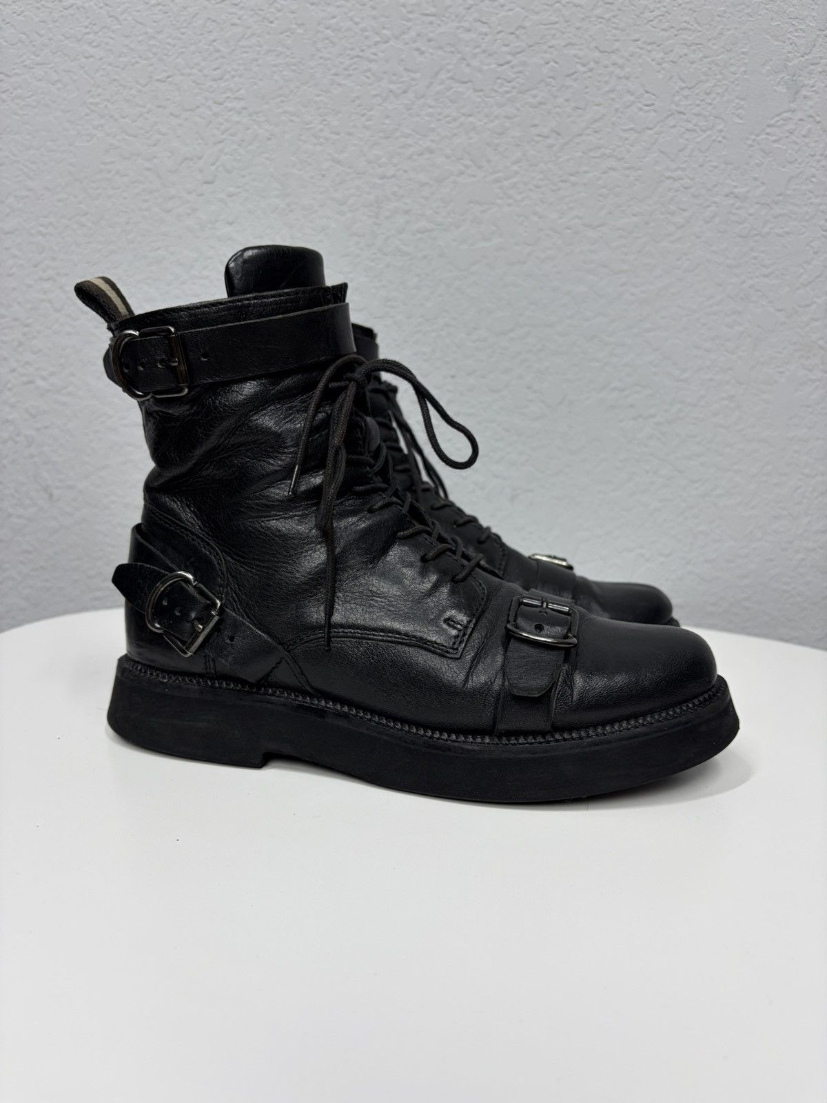 If Six Was Nine Vintage 00s Guidi CCP Style Distressed Leather Biker Boots Size US 7 / EU 40 - 5 Thumbnail