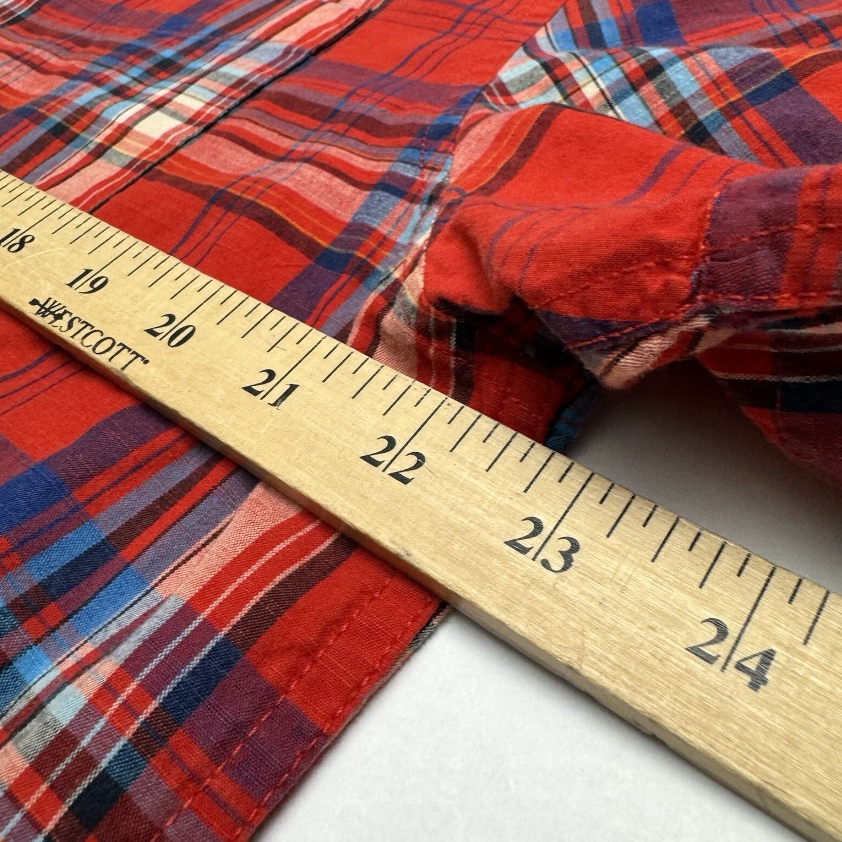 Prana prAna Shirt Men L Red Plaid Short Sleeve Button-Up Outdoor Casual Light Size US 33 - 6 Thumbnail