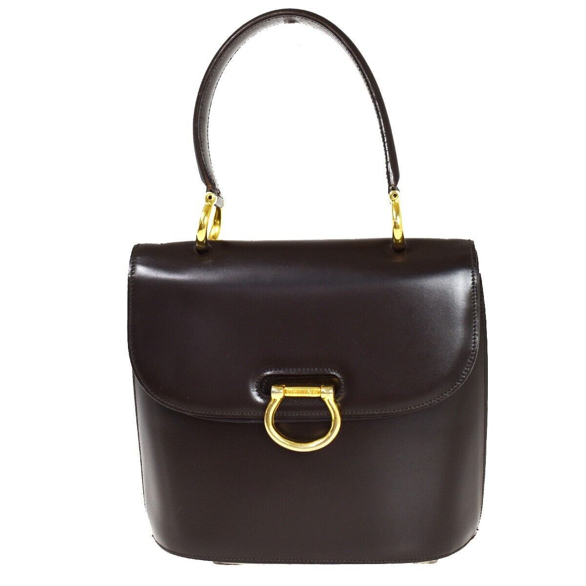 image of Celine Céline Gancini Handbag in Brown, Women's