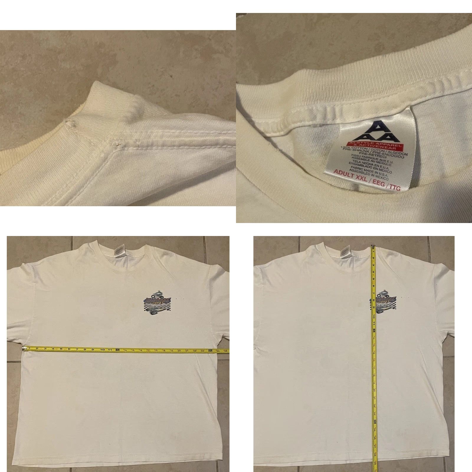 JNCO VINTAGE Motocross Flames Shirt 2XL Men White Distressed Biker Skate 90s Y2K Fire JP Gunn N/A Size US XXL / EU 58 / 5 - 11 Thumbnail