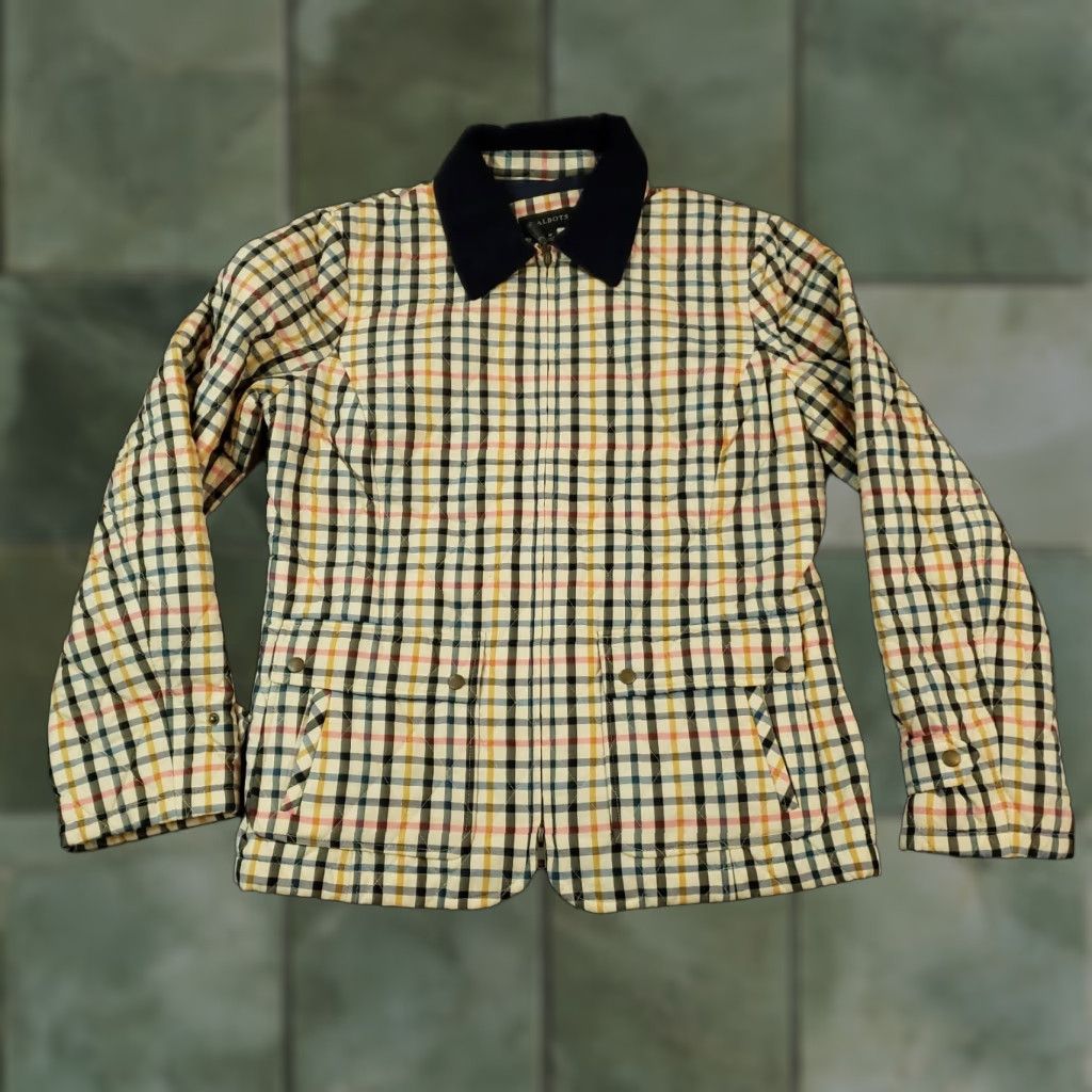 Talbots Talbots Coat Womens Medium White Blue Pink Yellow Plaid Pockets Lined Jacket Size M / US 6-8 / IT 42-44 - 1 Thumbnail