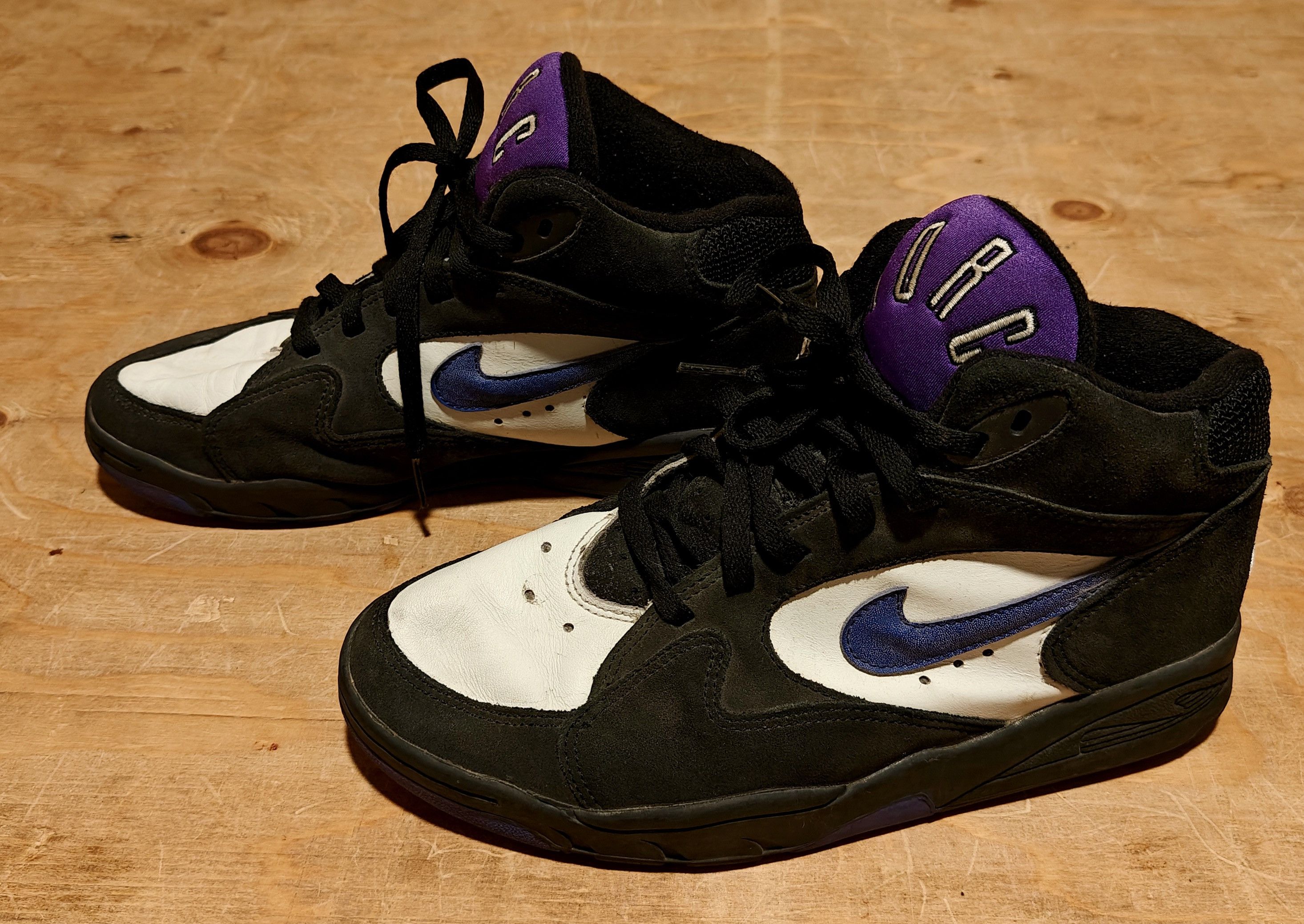 Nike × Vintage Vtg 1993 Nike Force Air Jordan black purple basketball shoes Size US 9 / EU 42 - 3 Thumbnail