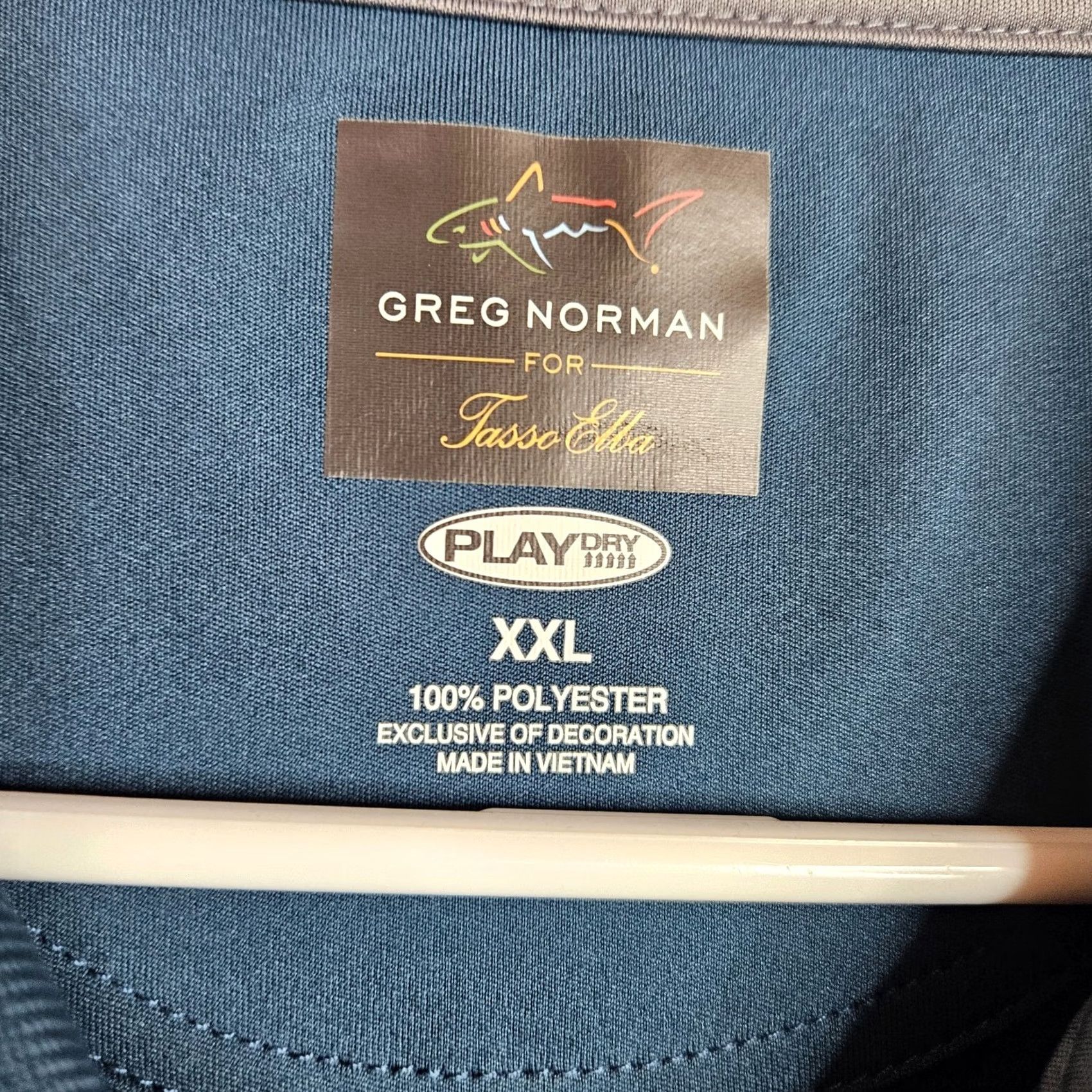 Vintage GREG NORMAN Polo Golf Tee BLUE 2XL Men’s Size XXL Solid Short Sleeve Relaxed Fit Regular Shirt Size US XXL / EU 58 / 5 - 5 Thumbnail