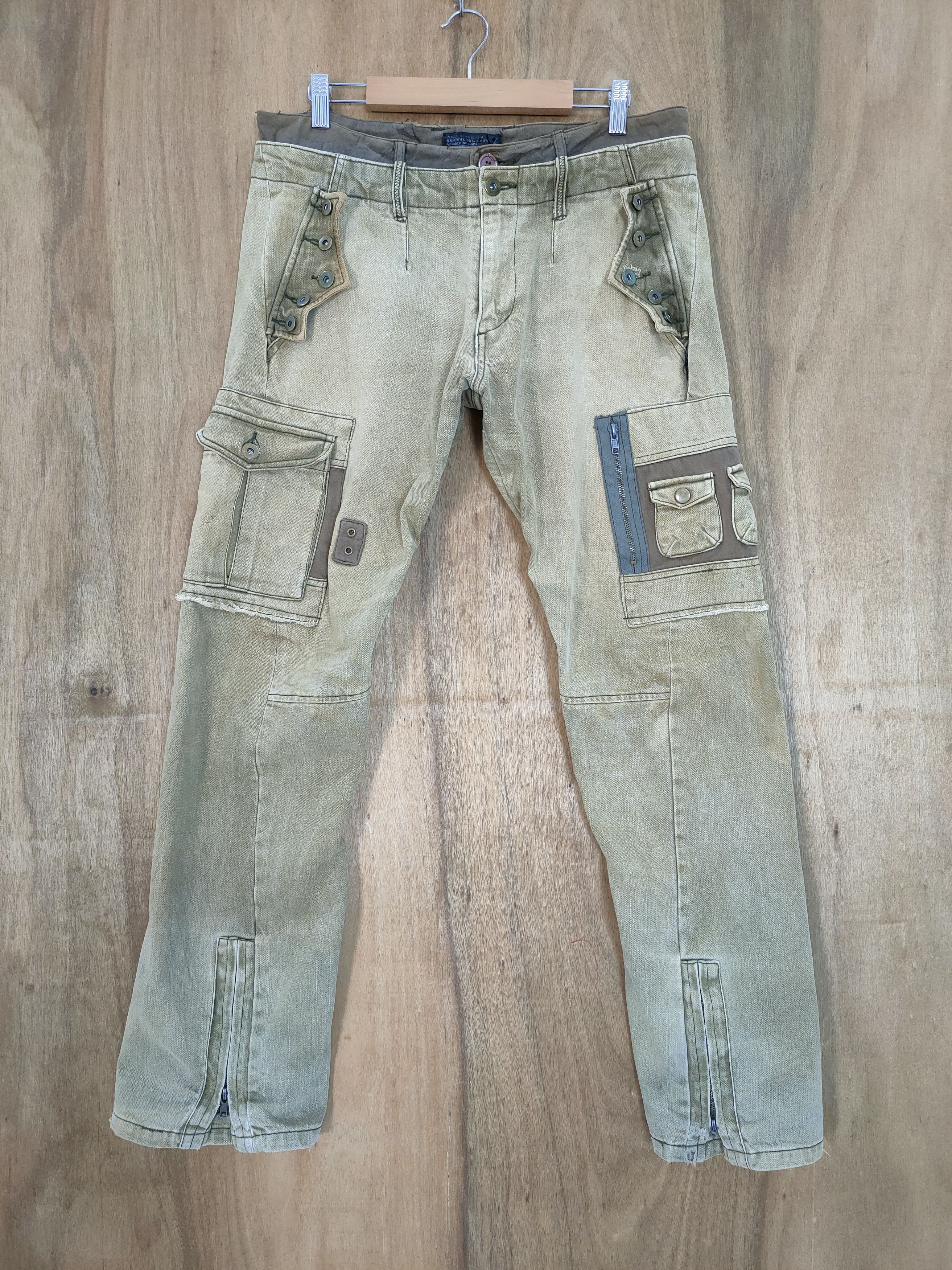 Japanese Brand × Vintage SICK💥 VINTAGE DOUBLE WAIST BONDAGE CARGO PANTS Size US 32 / EU 48 - 1 Thumbnail