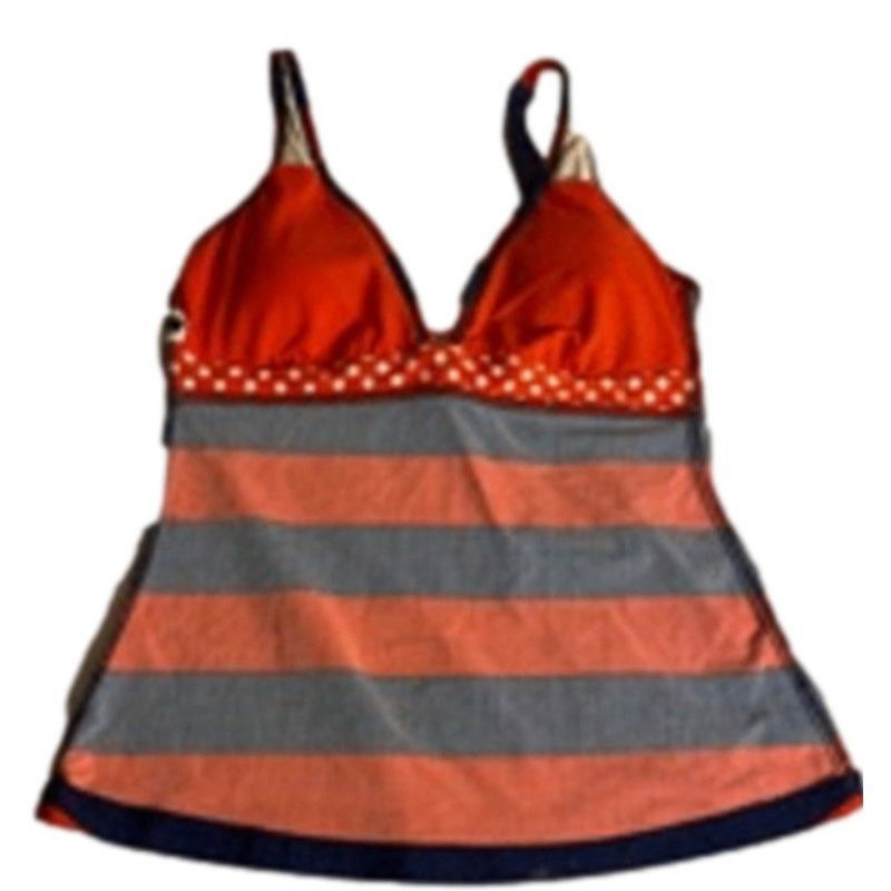 Tommy Hilfiger Tommy Hilfiger Nautical Striped Polka Dot Tankini Swim Top Size ONE SIZE - 5 Thumbnail