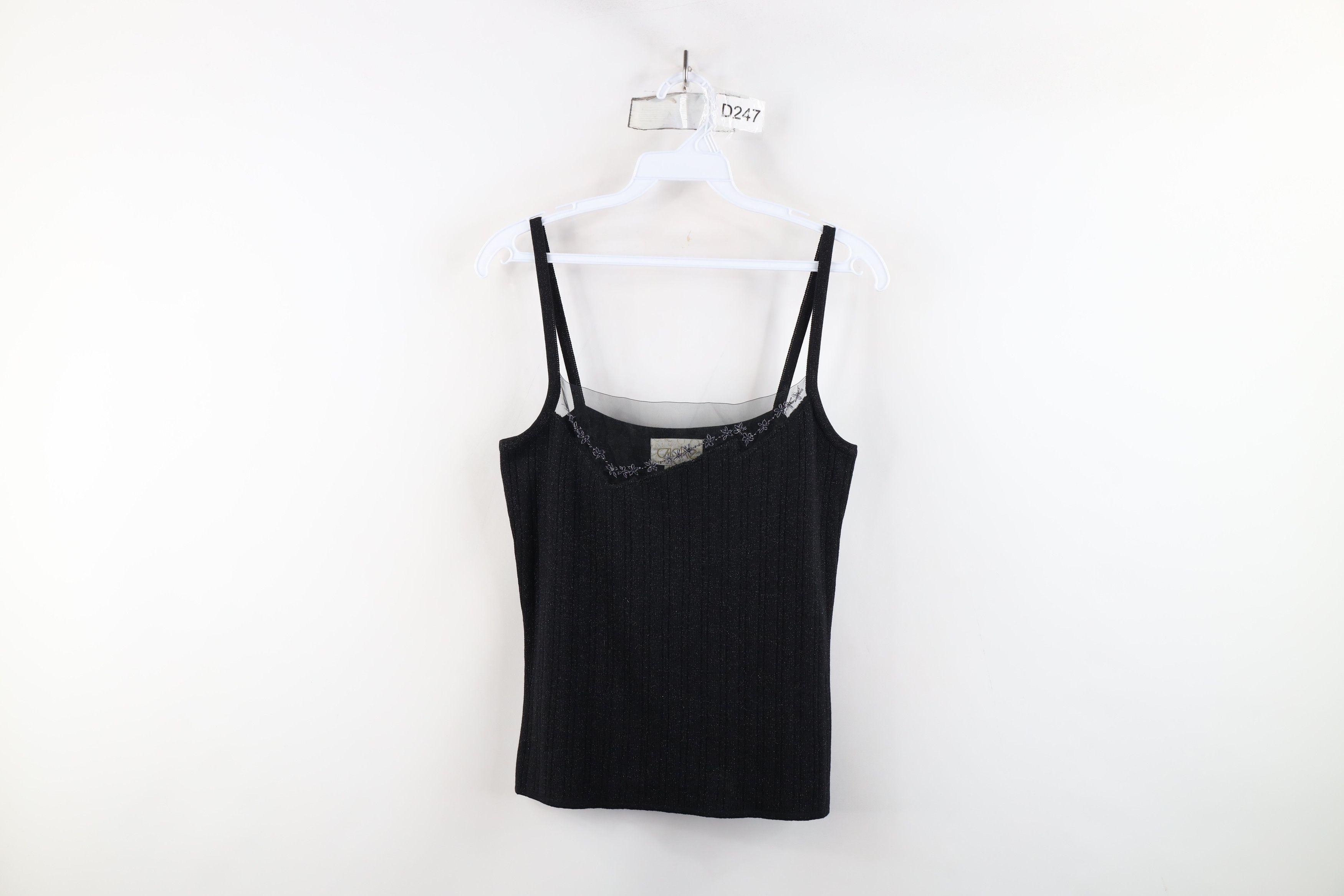 Vintage Vintage 90s Cache Flower Silk Blend Knit Tank Top T-Shirt Size M / US 6-8 / IT 42-44 - 1 Thumbnail