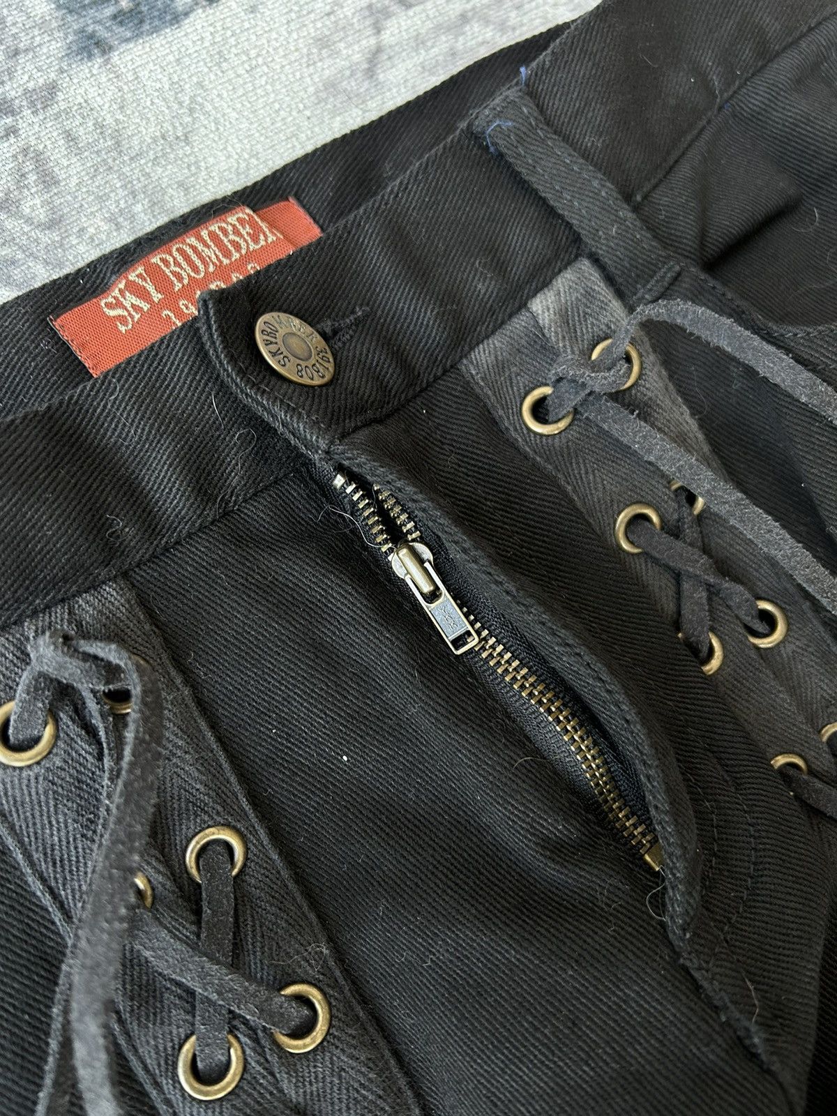 If Six Was Nine Flared Bondage Tactical Punk Sky Bomber Pants Size US 27 - 10 Thumbnail
